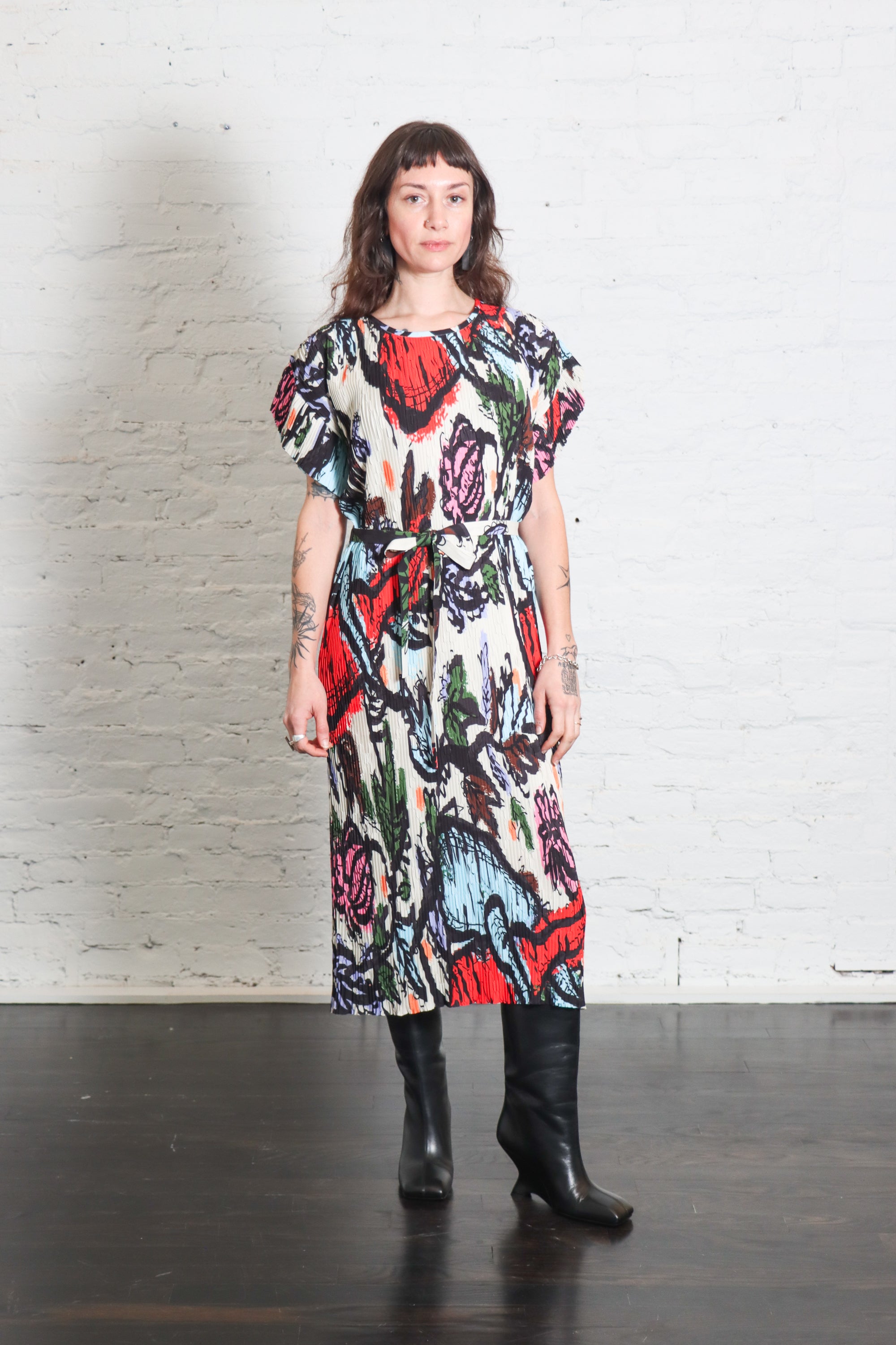 New Pina Plissé Dress in Carrots by Henrik Vibskov-Dresses-Henrik Vibskov-Idlewild