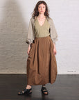 Nylon Lantern Skirt in Caramel Latte by Tibi-Tibi-Idlewild