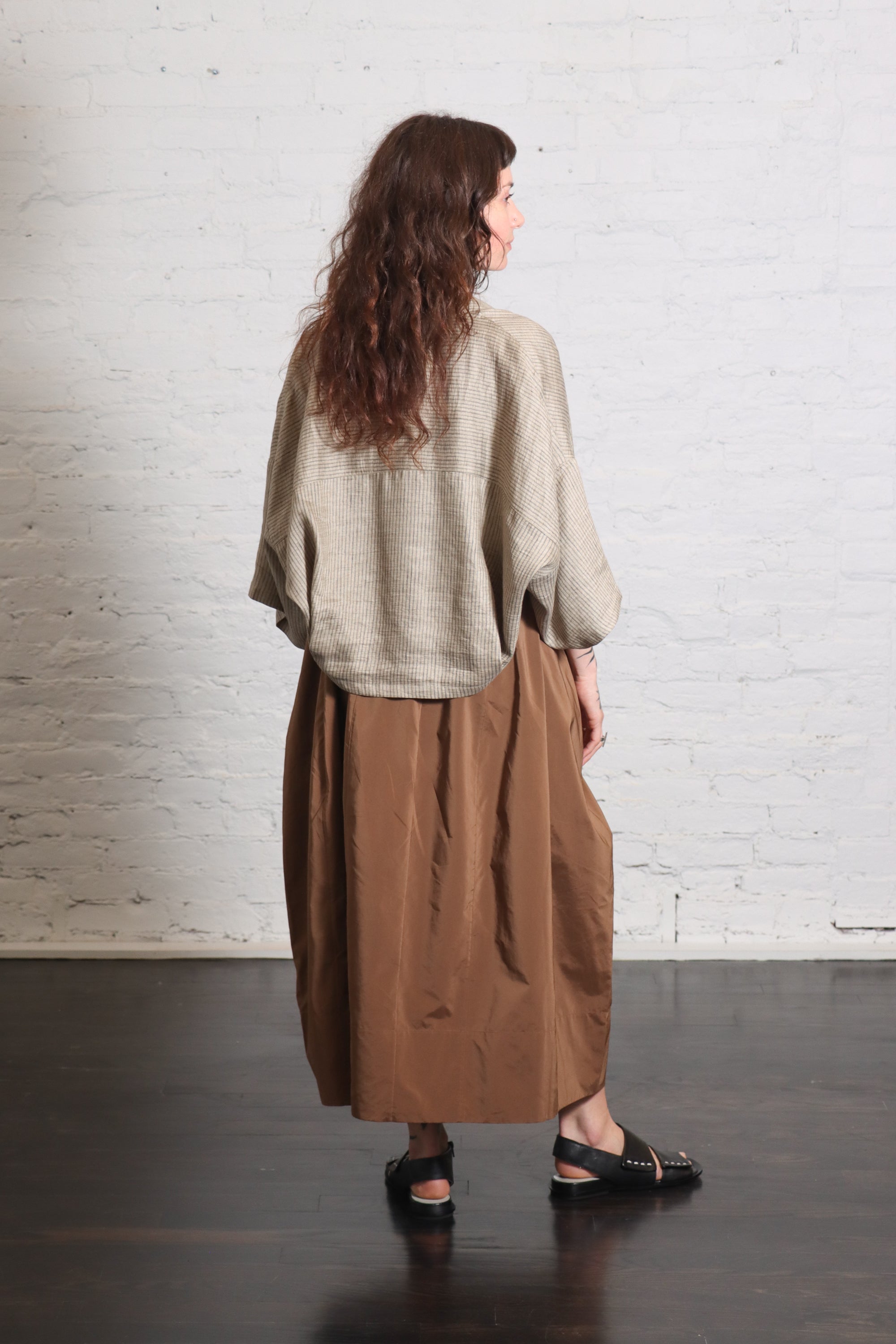 Nylon Lantern Skirt in Caramel Latte by Tibi-Tibi-Idlewild