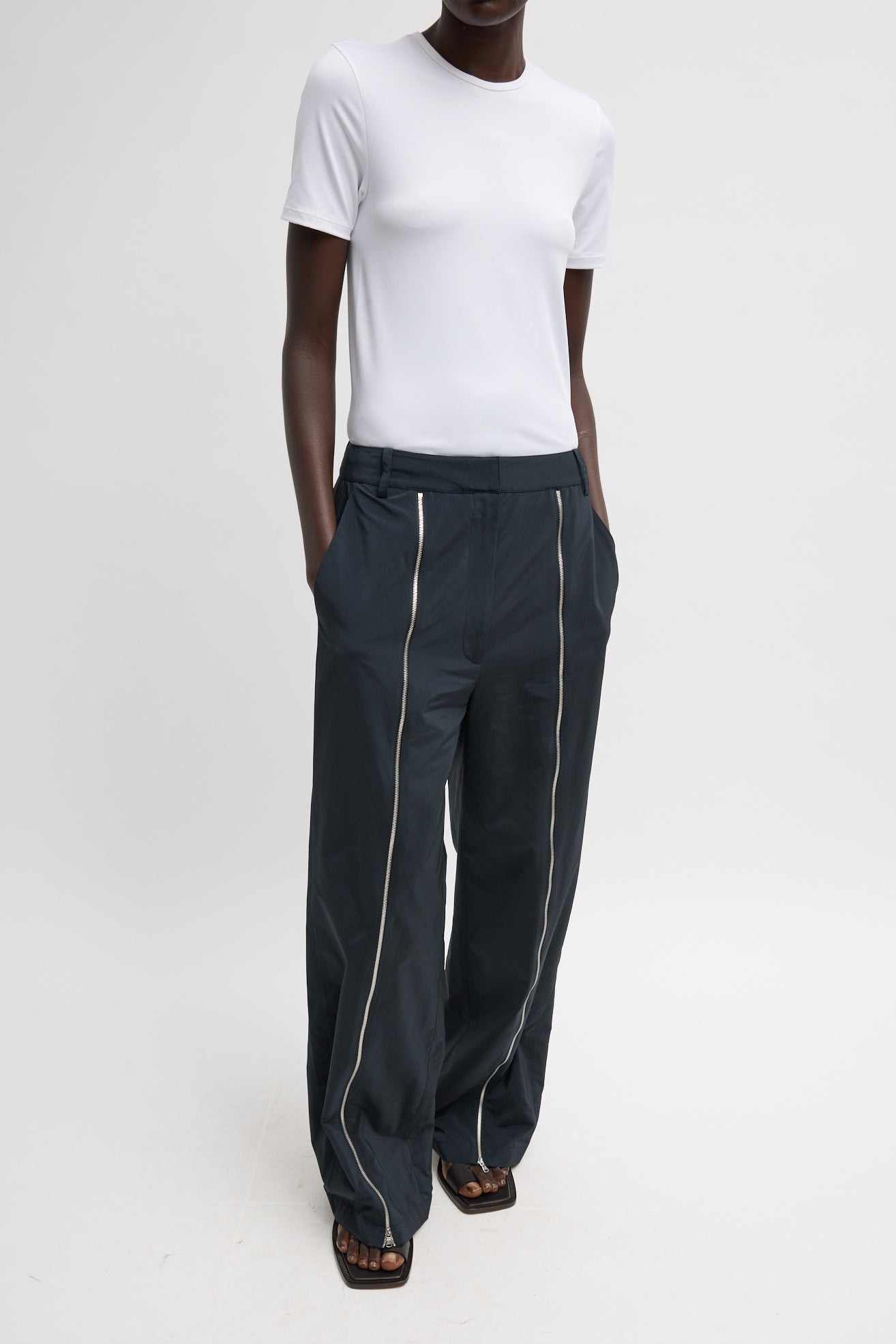 Nylon Zipper Trouser in Black by Tibi – Idlewild