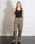 Nylon Zipper Trouser in Dark Taupe by Tibi-Bottoms-Tibi-Idlewild