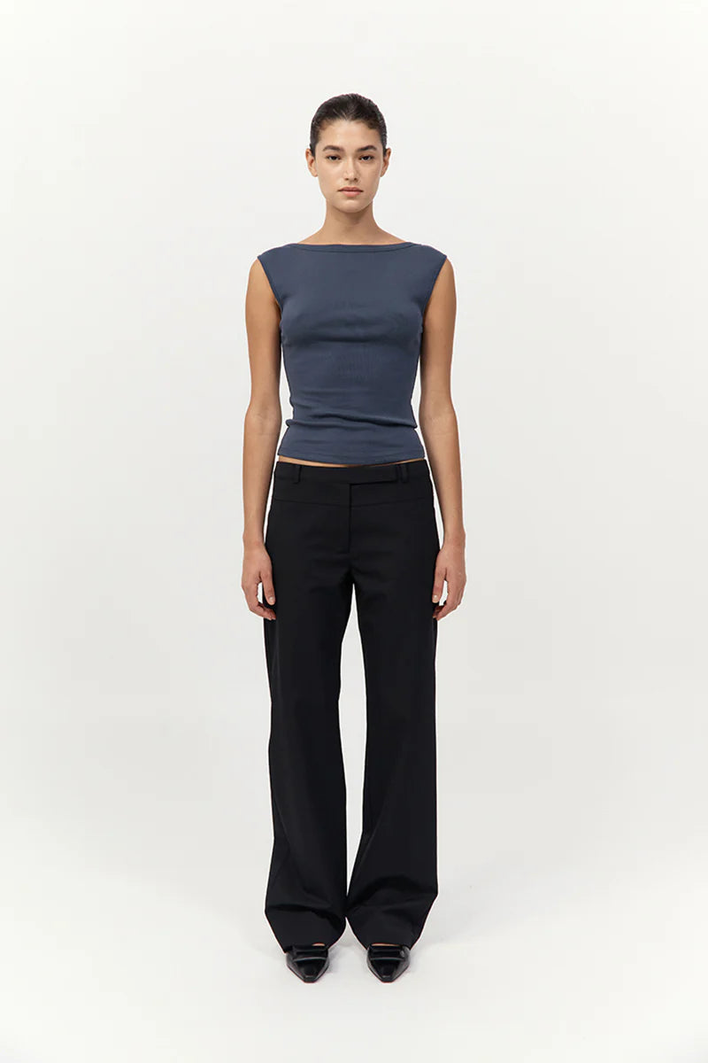 Organic Cotton Ballerina Top in Storm by St. Agni-Tops-St. Agni-Idlewild