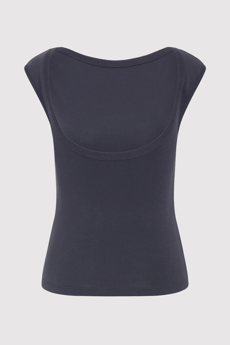 Organic Cotton Ballerina Top in Storm by St. Agni-Tops-St. Agni-Idlewild