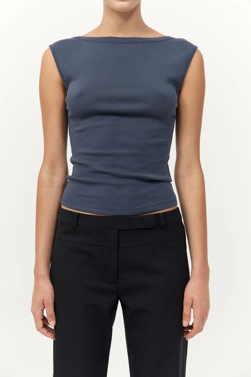 Organic Cotton Ballerina Top in Storm by St. Agni-Tops-St. Agni-Idlewild