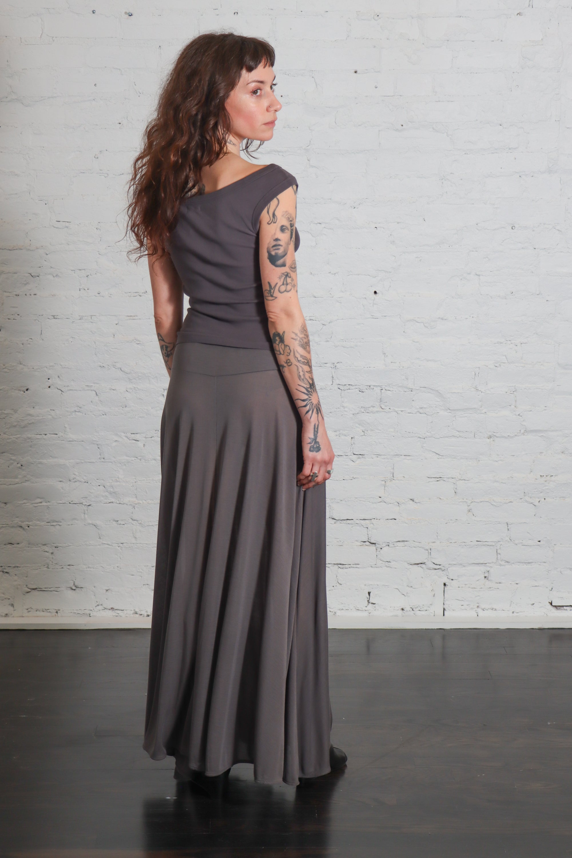 Organic Cotton Off Shoulder Top in Soot by St. Agni-St. Agni-Idlewild-Cincinnati