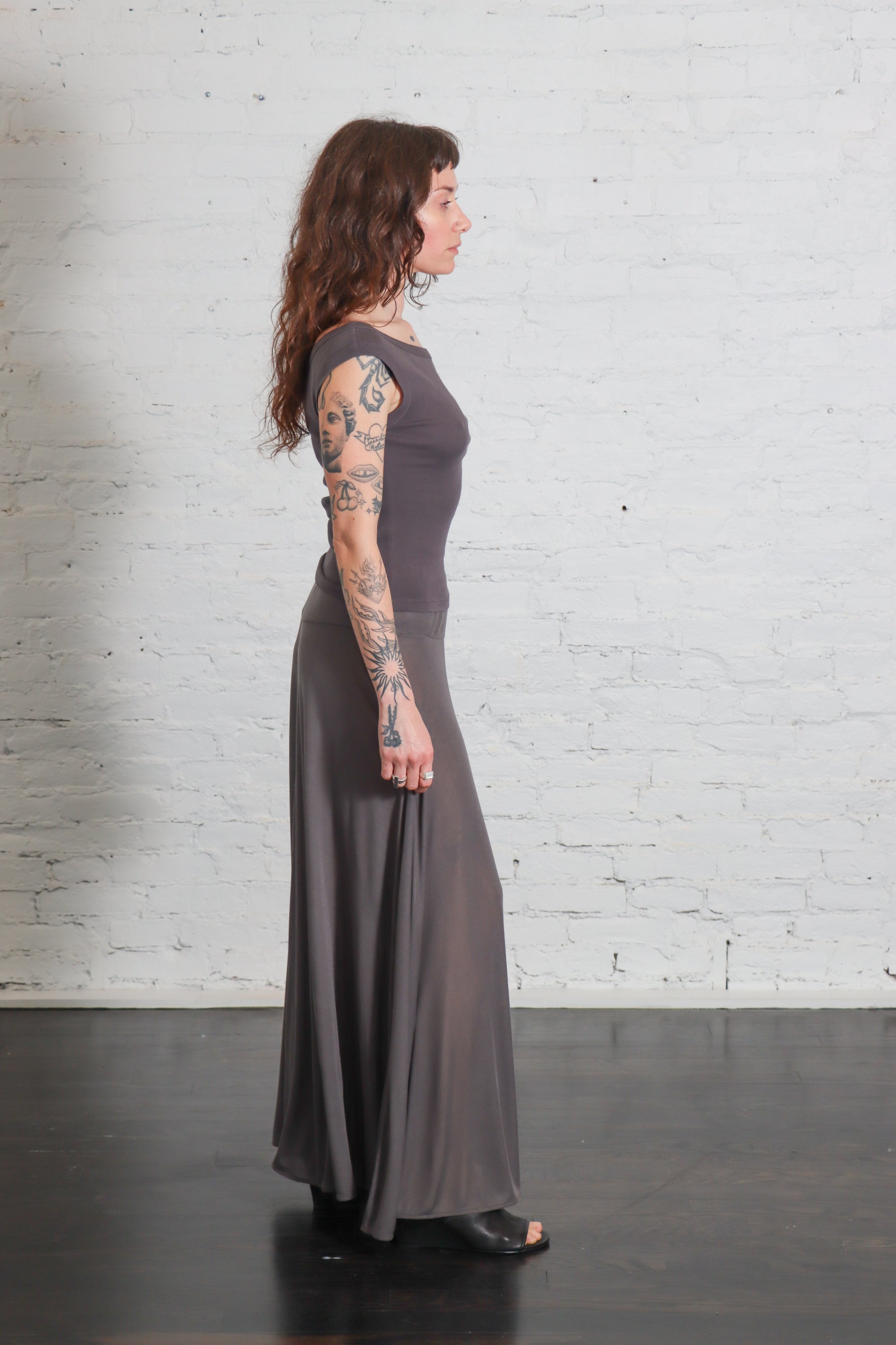 Organic Cotton Off Shoulder Top in Soot by St. Agni-St. Agni-Idlewild-Cincinnati