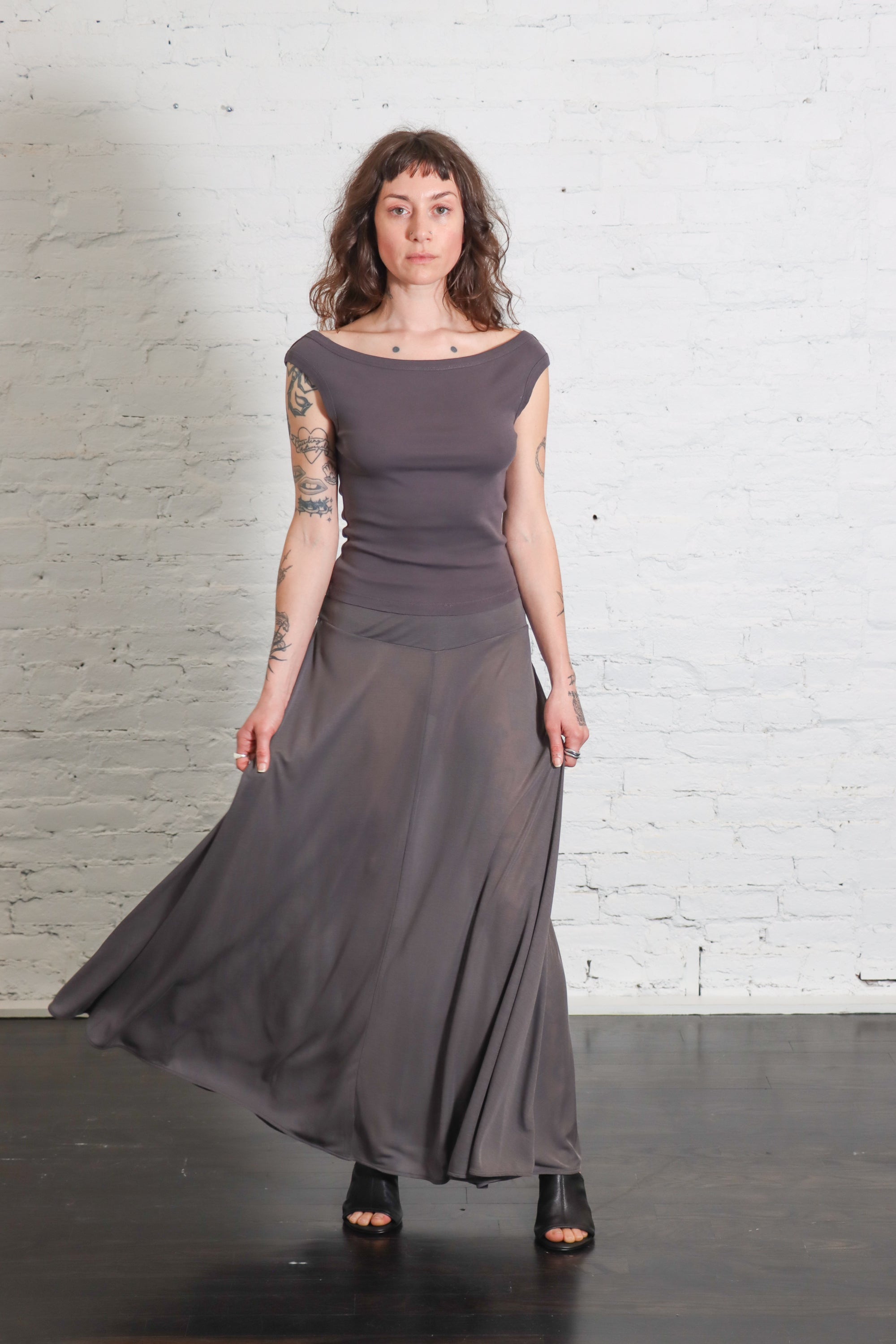 Organic Cotton Off Shoulder Top in Soot by St. Agni-St. Agni-Idlewild-Cincinnati