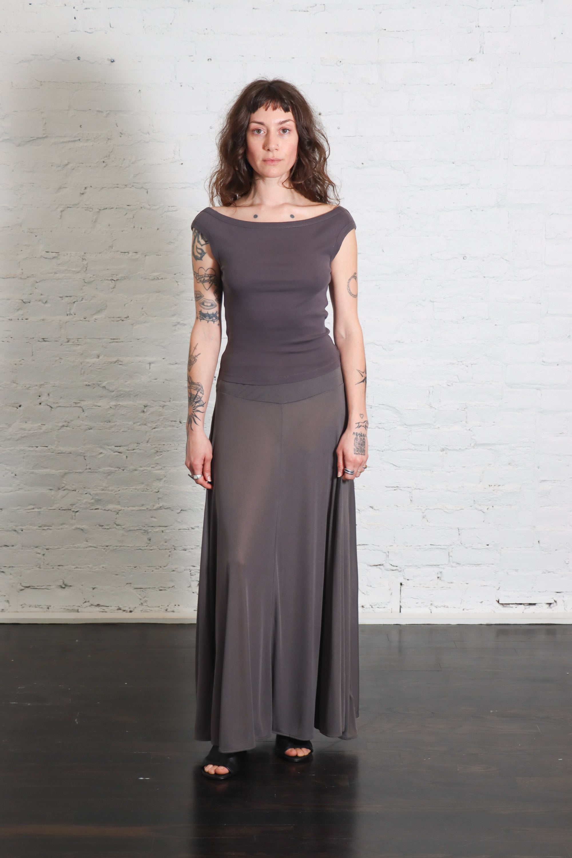 Organic Cotton Off Shoulder Top in Soot by St. Agni-St. Agni-Idlewild-Cincinnati