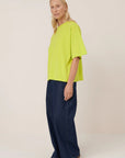 Oversized Boxy Tee in Fluro Yellow by Kowtow-Tops-Kowtow-Idlewild