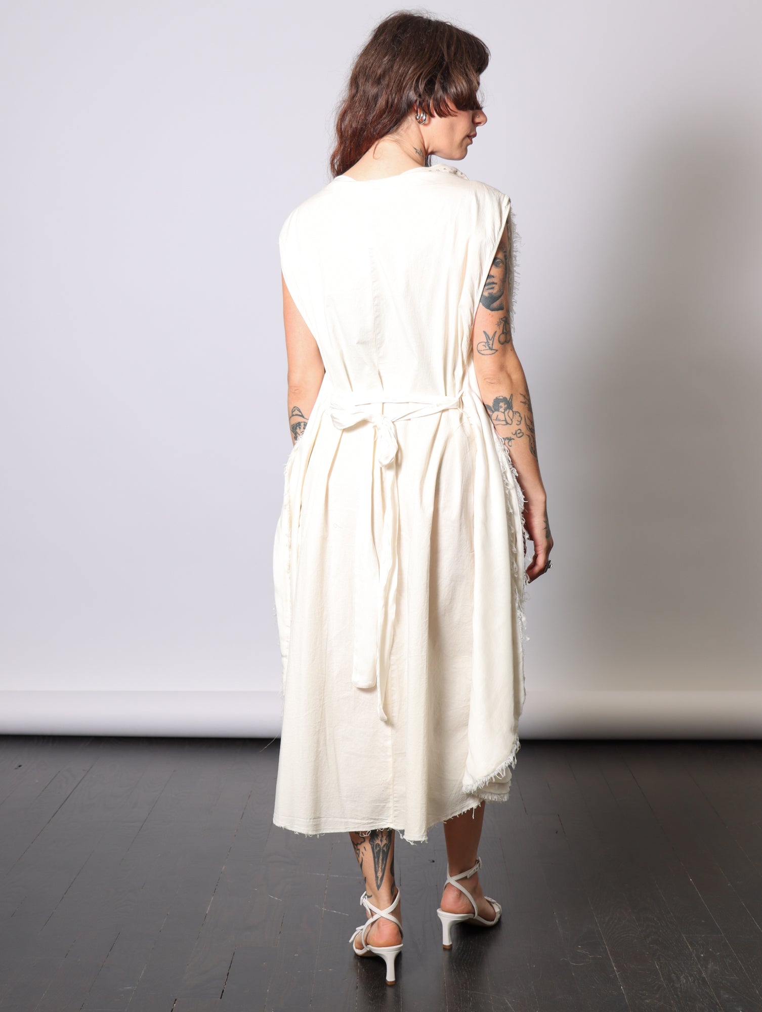 Oversized Midi Dress in Antique White by Sanctamuerte-Dresses-SANCTAMUERTE-Idlewild