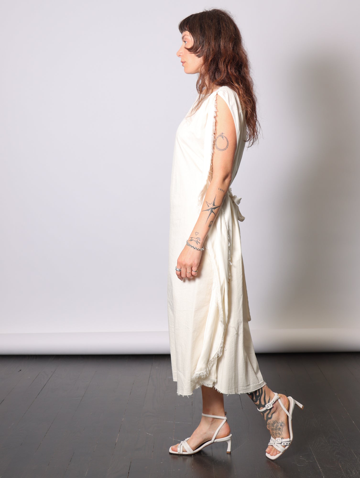 Oversized Midi Dress in Antique White by Sanctamuerte-Dresses-SANCTAMUERTE-Idlewild
