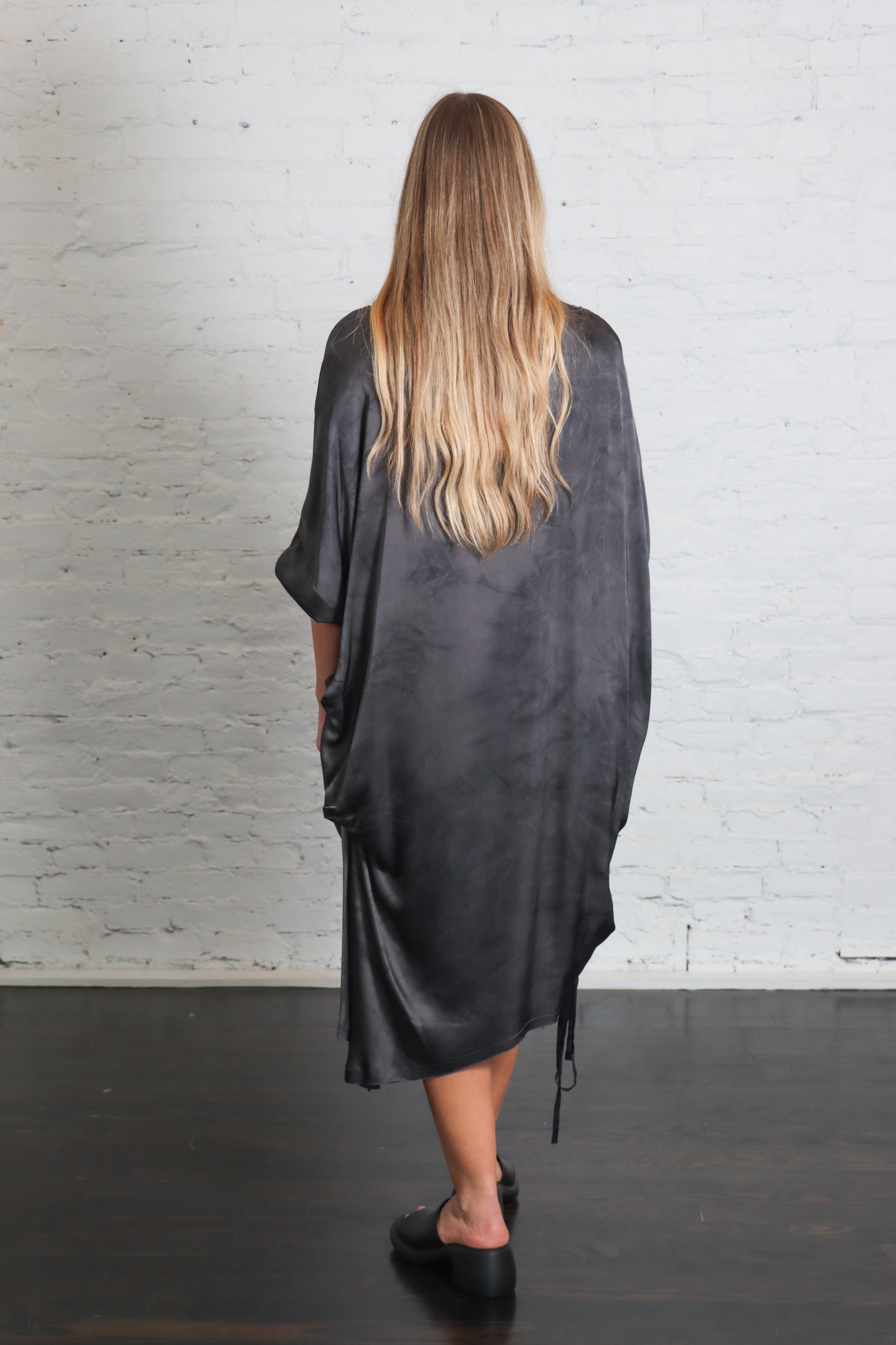 Oversized Midi Dress in Emerald Grey by Sanctamuerte-Dresses-SANCTAMUERTE-Idlewild