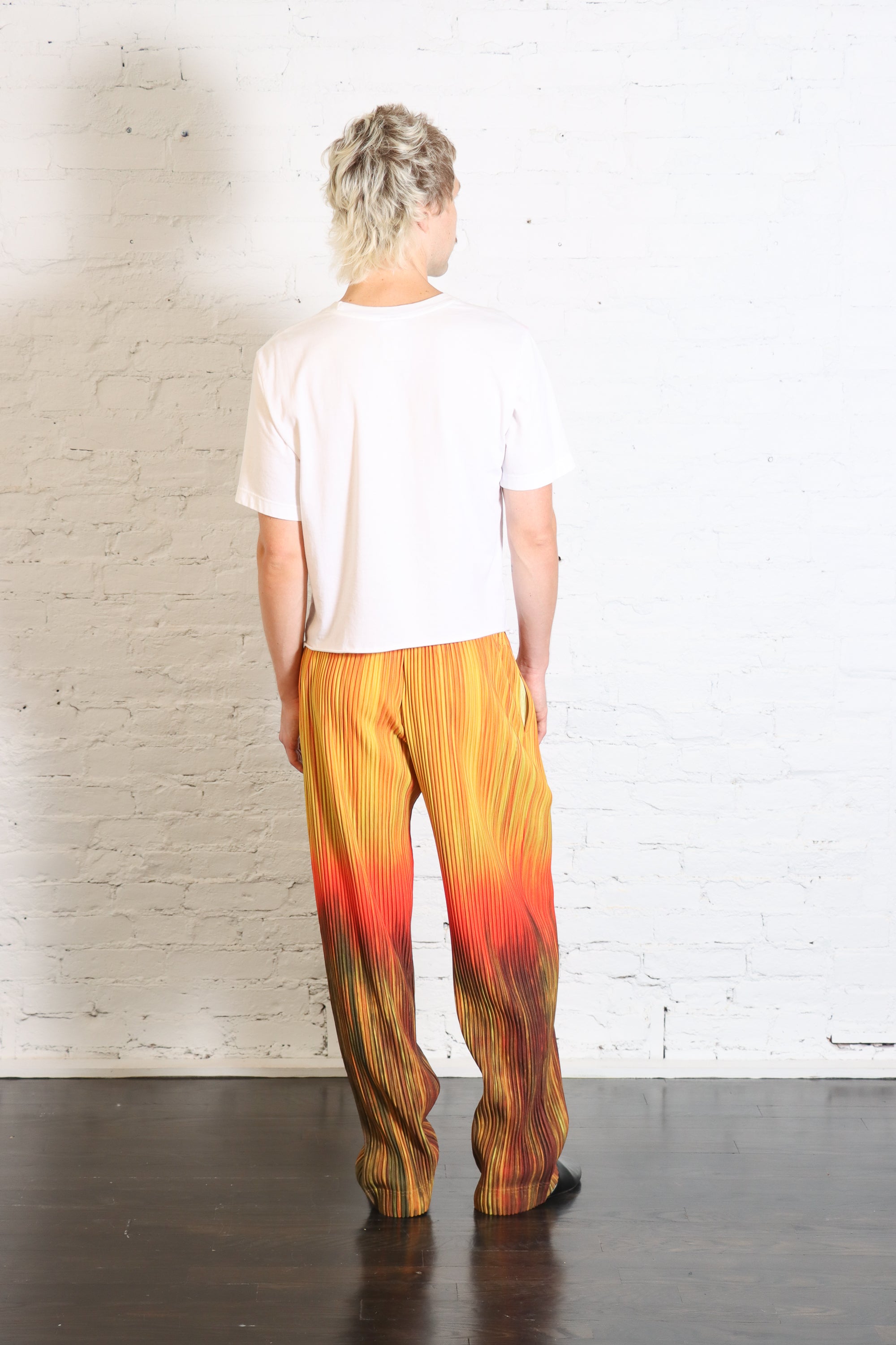 Paint Brush Close-Up Pant in Orange by Homme Plissé Issey Miyake-Homme Plissé Issey Miyake-Idlewild-Cincinnati