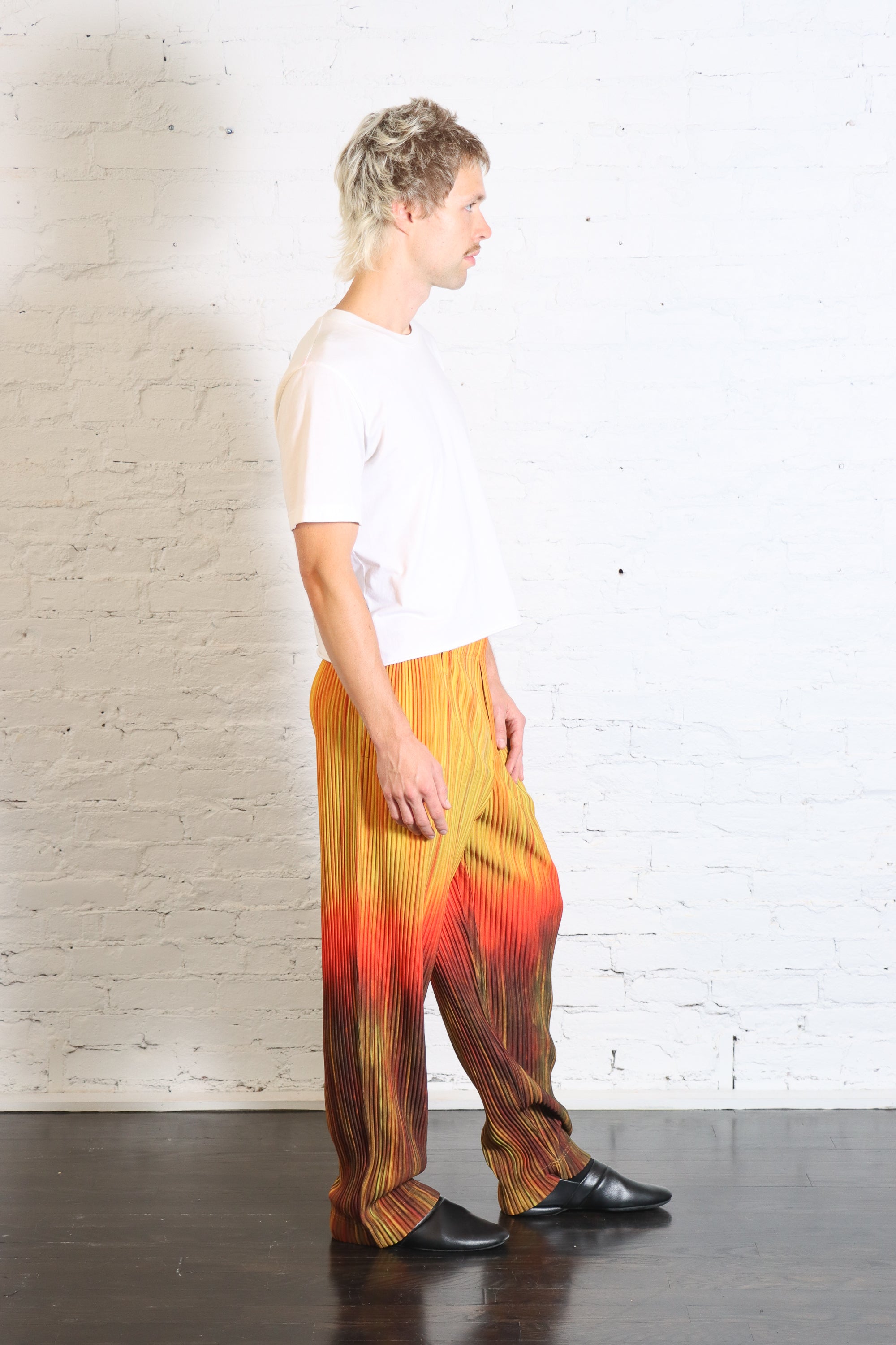 Paint Brush Close-Up Pant in Orange by Homme Plissé Issey Miyake-Homme Plissé Issey Miyake-Idlewild-Cincinnati
