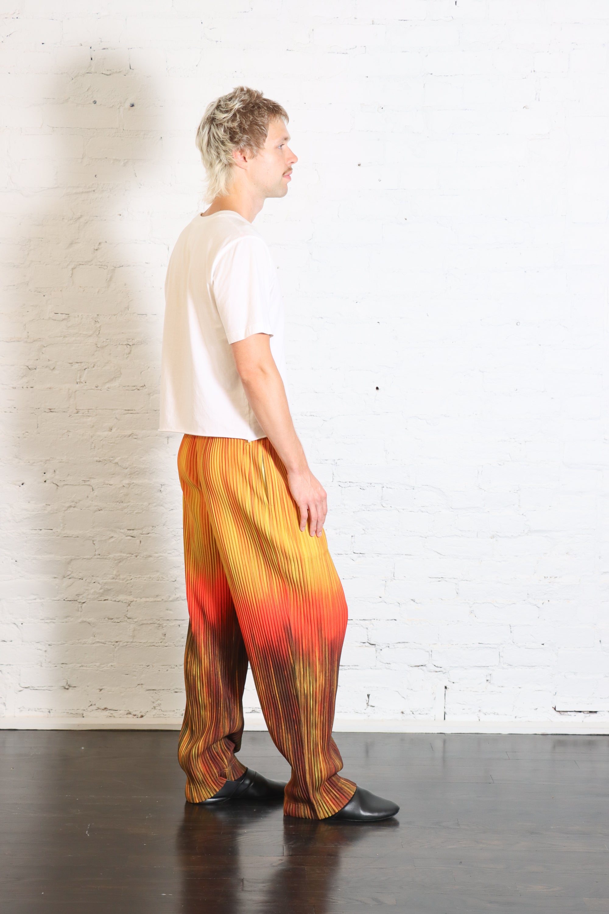 Paint Brush Close-Up Pant in Orange by Homme Plissé Issey Miyake-Homme Plissé Issey Miyake-Idlewild-Cincinnati