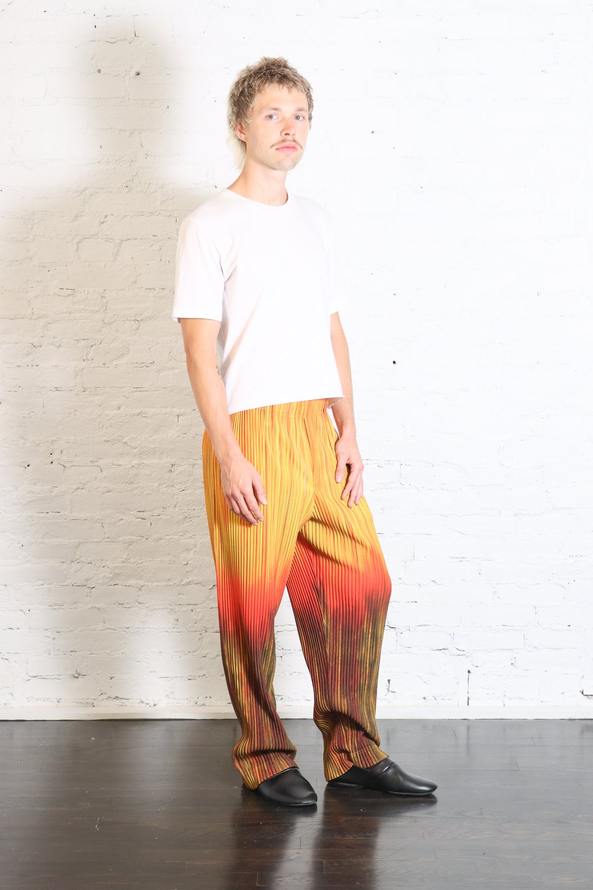 Paint Brush Close-Up Pant in Orange by Homme Plissé Issey Miyake-Homme Plissé Issey Miyake-Idlewild-Cincinnati
