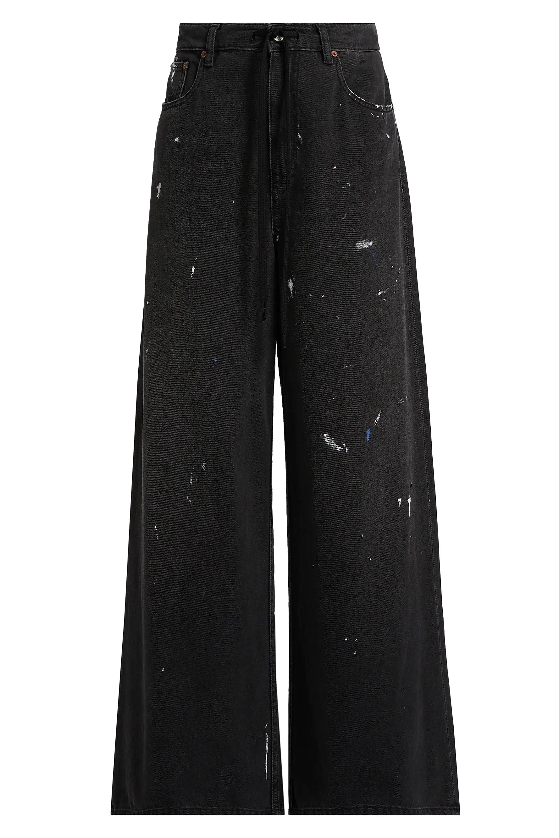 Paint Splatter Wide Leg Jeans in Black Splatter by MM6 Maison Margiela-Bottoms-MM6-Idlewild