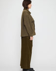 Panel Pockets Shirt Jacket - Waxed Edition in Olive Brown by 7115 by Szeki-7115 by Szeki-Idlewild-Cincinnati