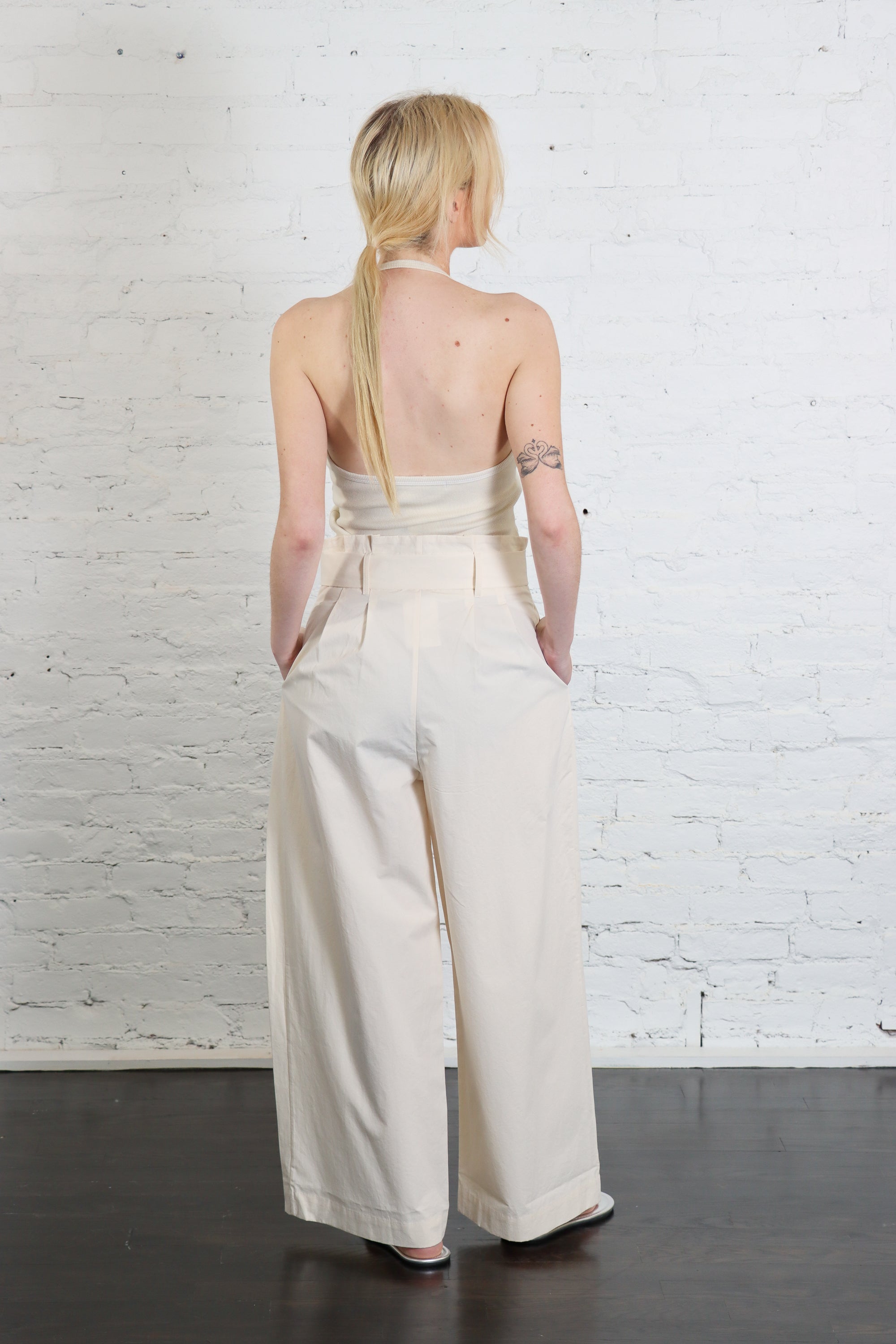 Paper-Bag Pleated Trouser in Rice White by 7115 by Szeki-7115 by Szeki-Idlewild-Cincinnati