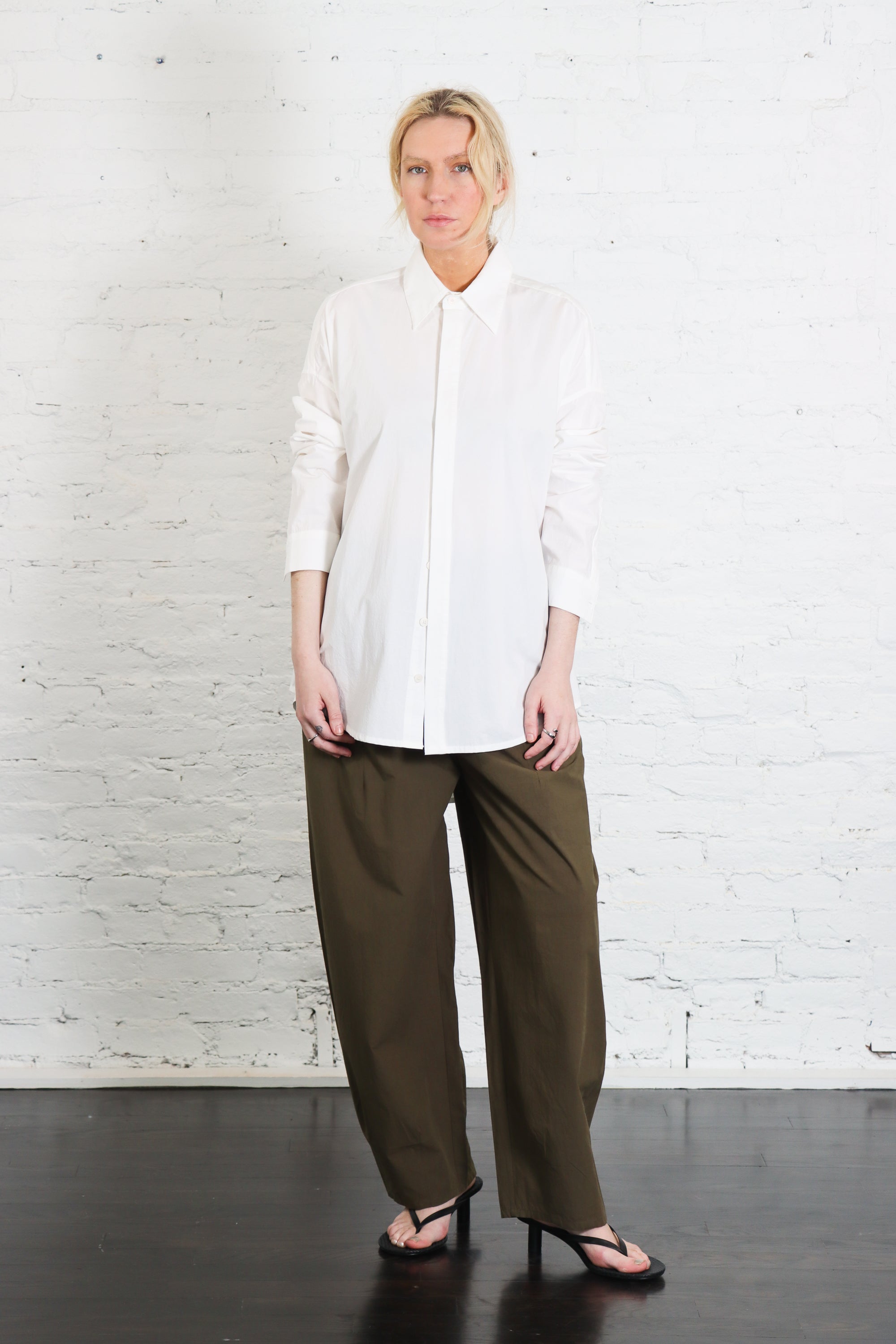 Papery Lantern Trouser in Olive Gray by 7115 by Szeki-7115 by Szeki-Idlewild-Cincinnati