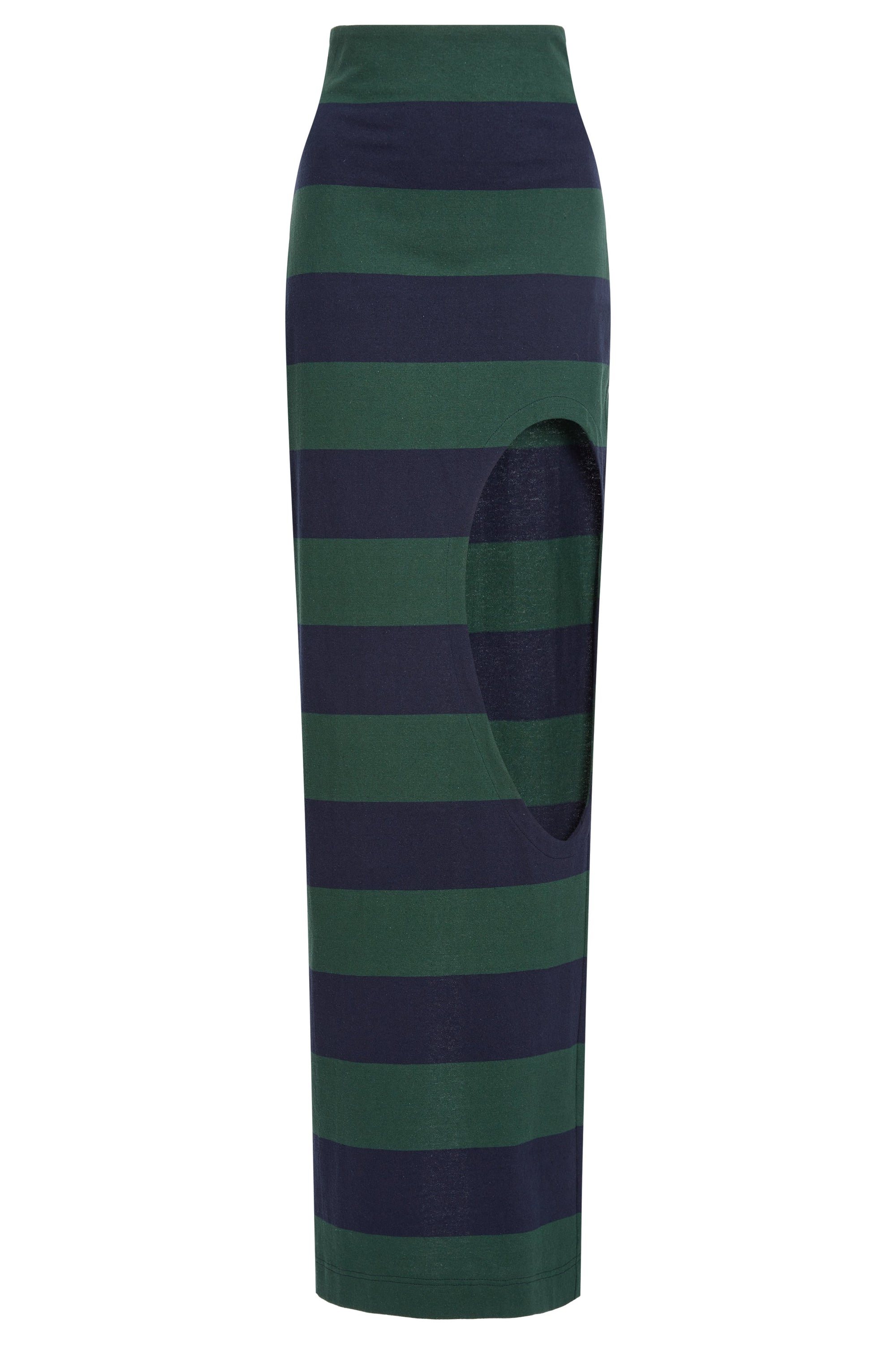 Pencil Skirt With Cut Out Hole in Emerald Green/Navy by A.W.A.K.E. Mode-A.W.A.K.E. Mode-Idlewild