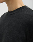 Perfect T Shirt with Gusset Elbow Sleeve in Charcoal by Tibi-Tops-Tibi-Idlewild