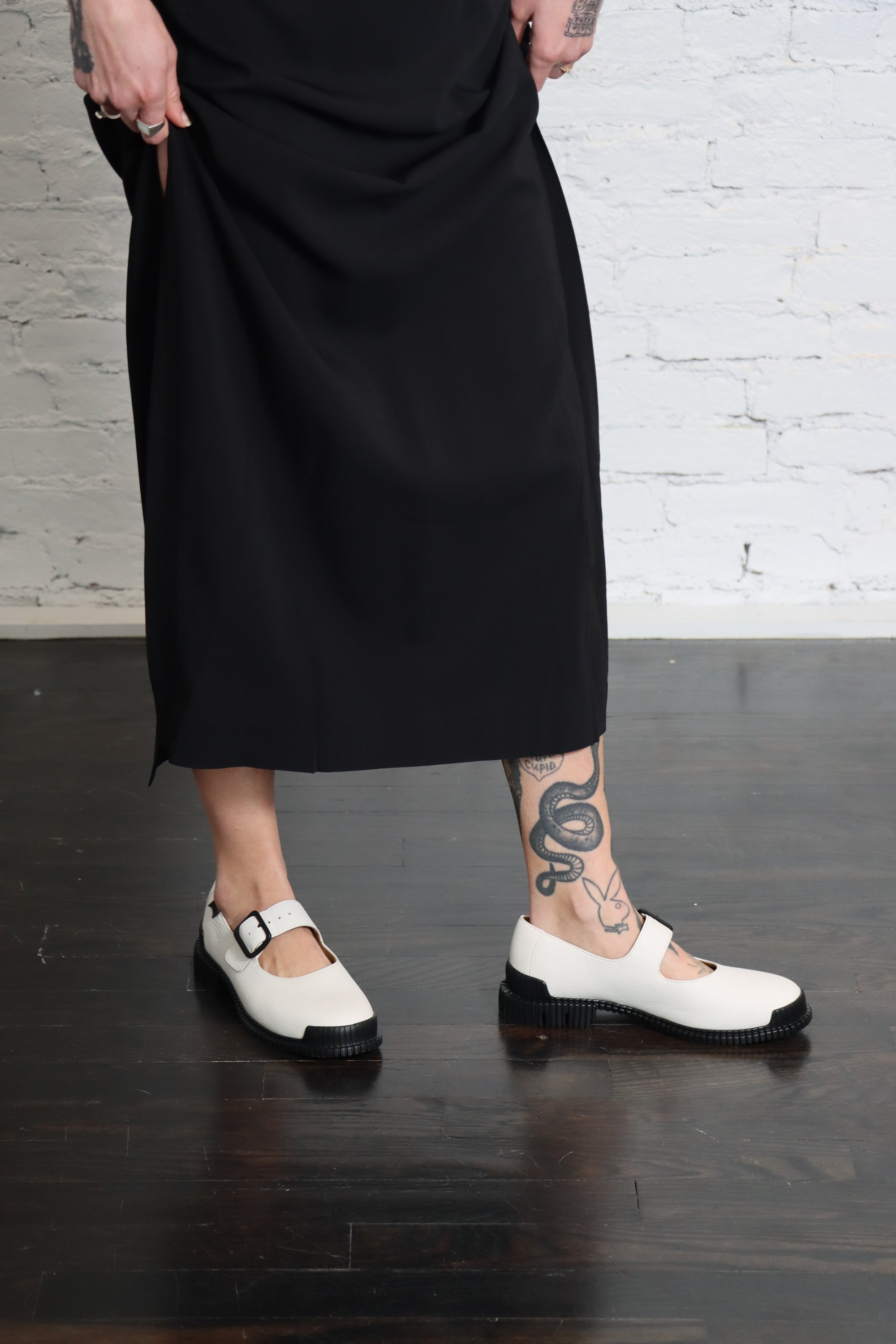 Pix Mary Jane Flat in White by Camper-Shoes-Camper-Idlewild