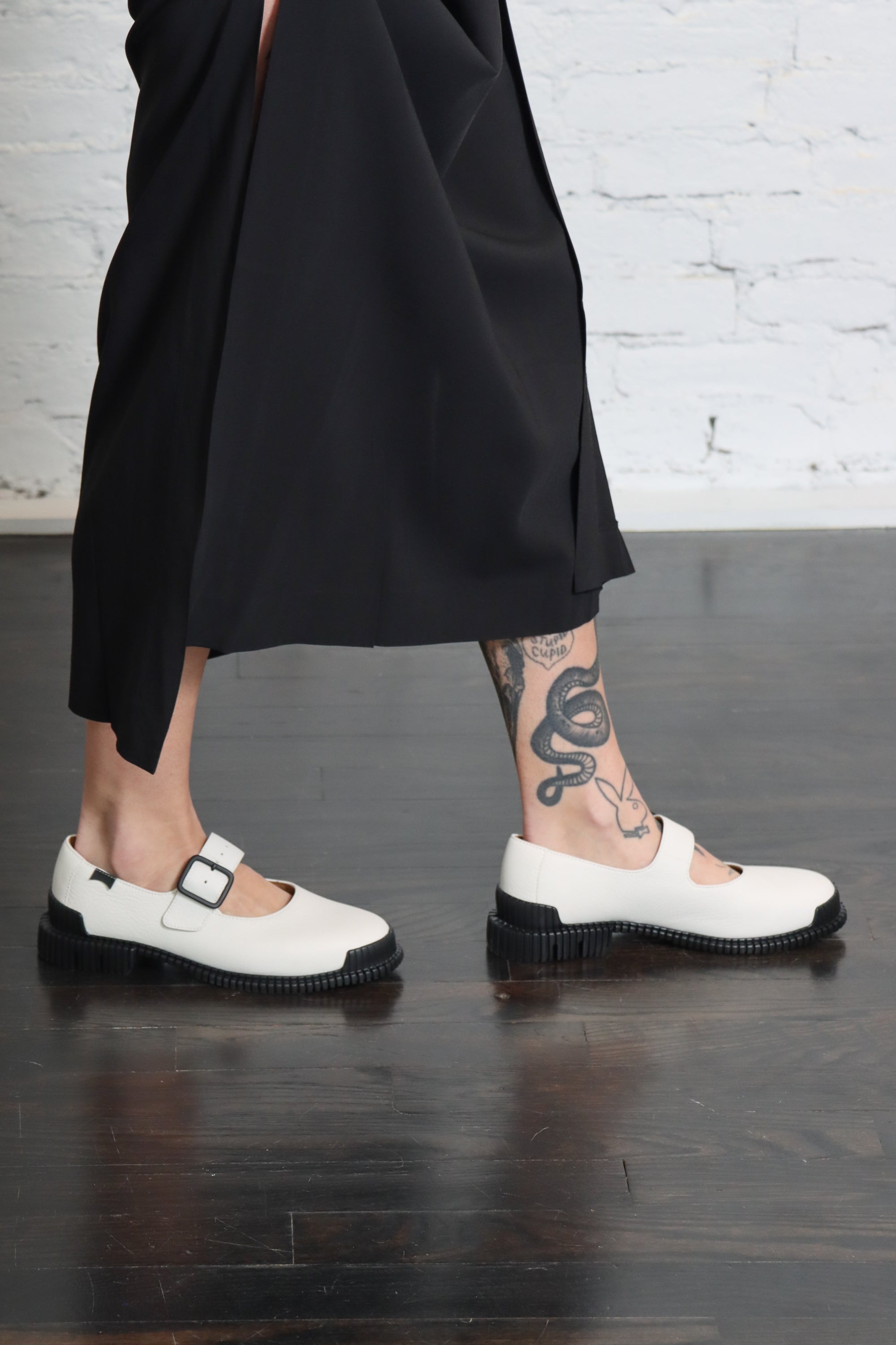 Pix Mary Jane Flat in White by Camper-Shoes-Camper-Idlewild