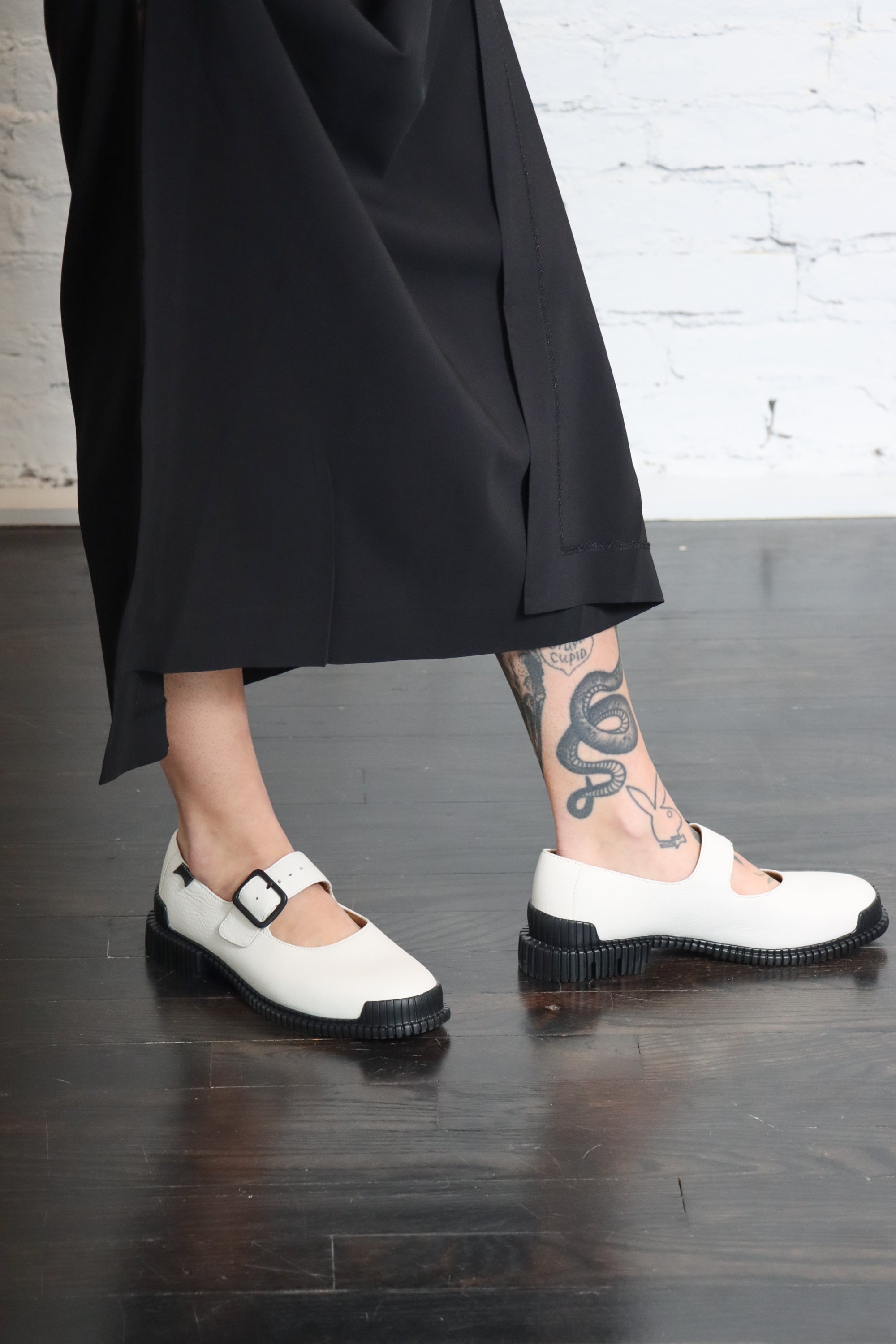 Pix Mary Jane Flat in White by Camper-Shoes-Camper-Idlewild