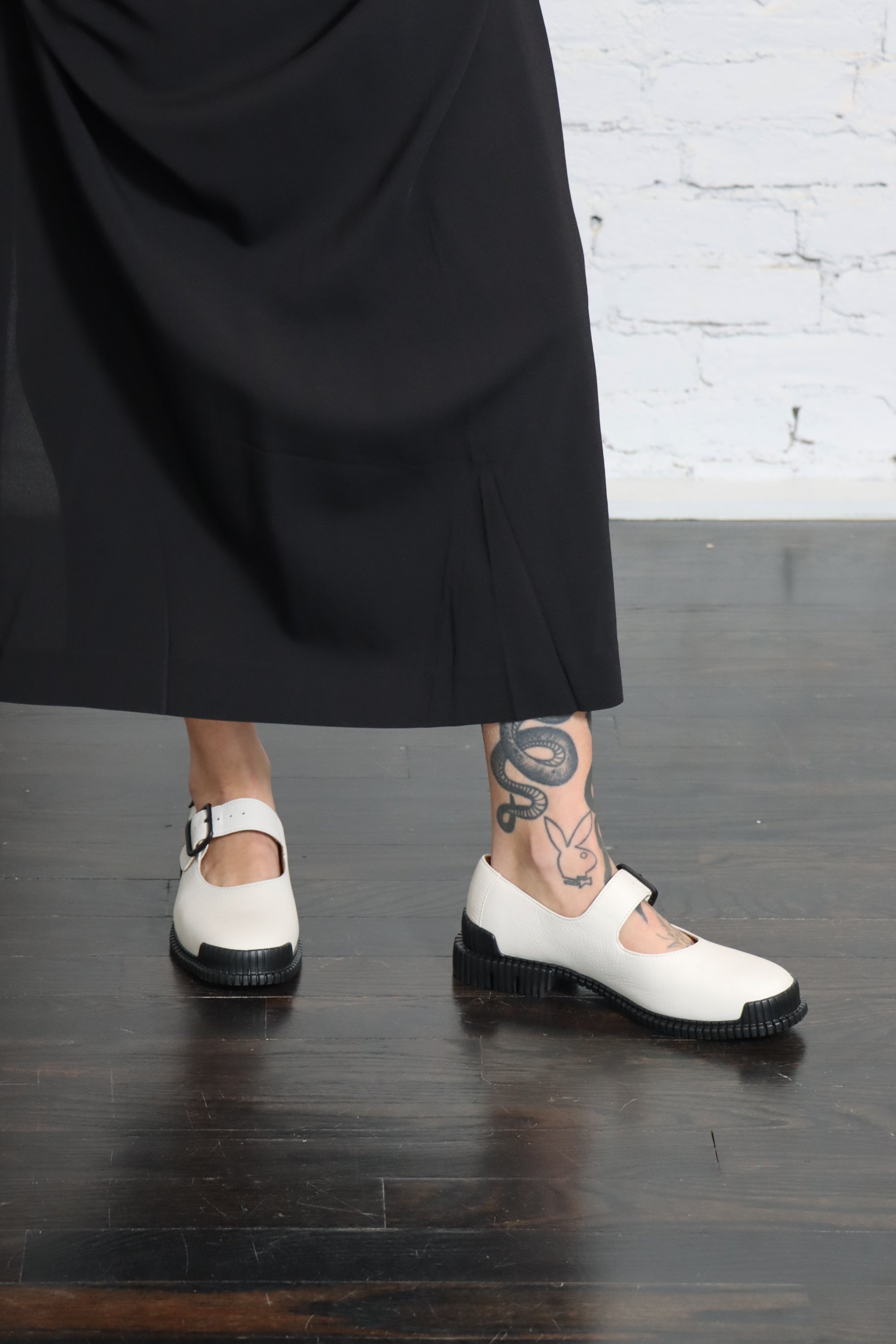 Pix Mary Jane Flat in White by Camper-Shoes-Camper-Idlewild