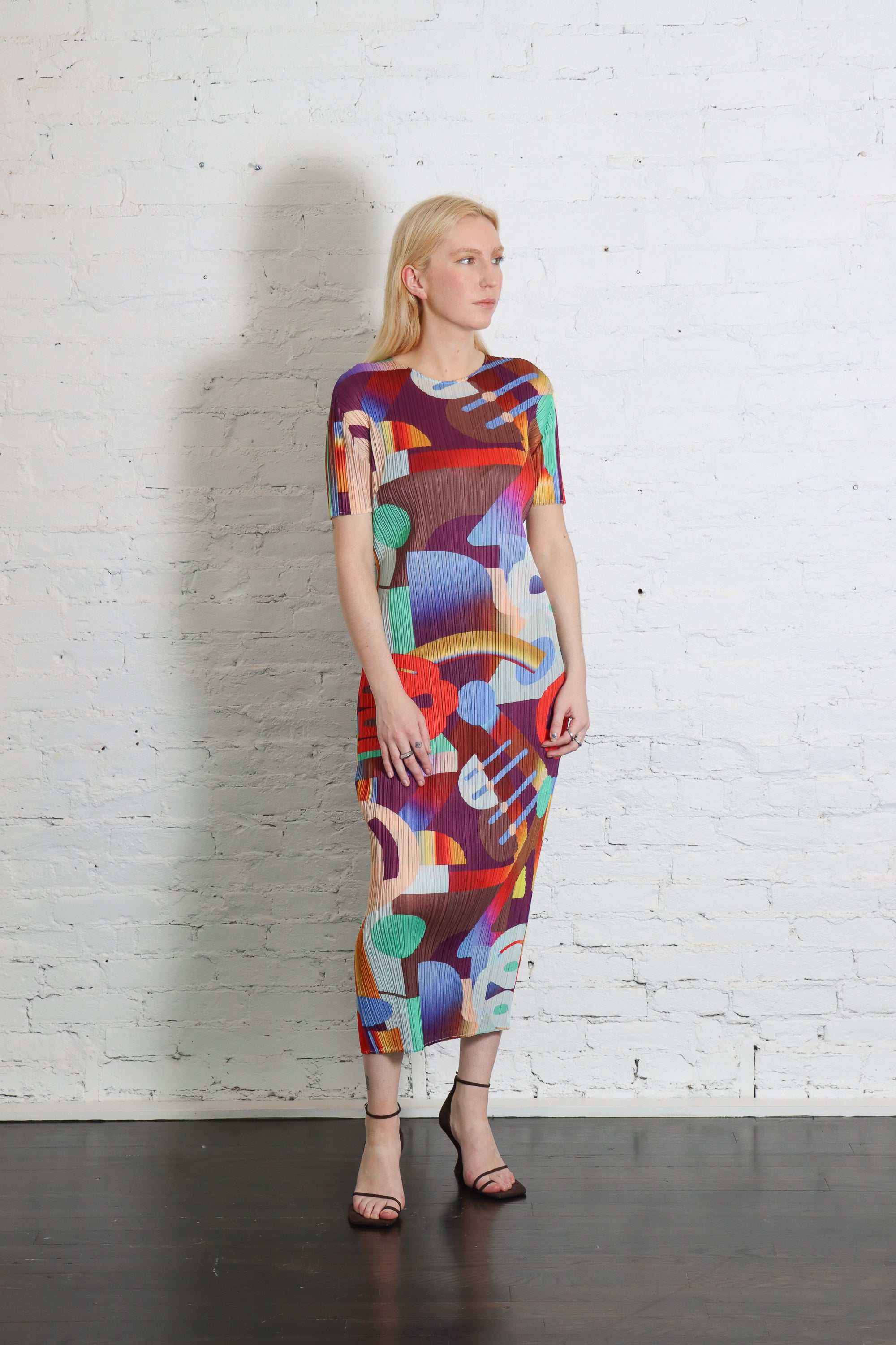 Playground Dress in Red by Pleats Please Issey Miyake