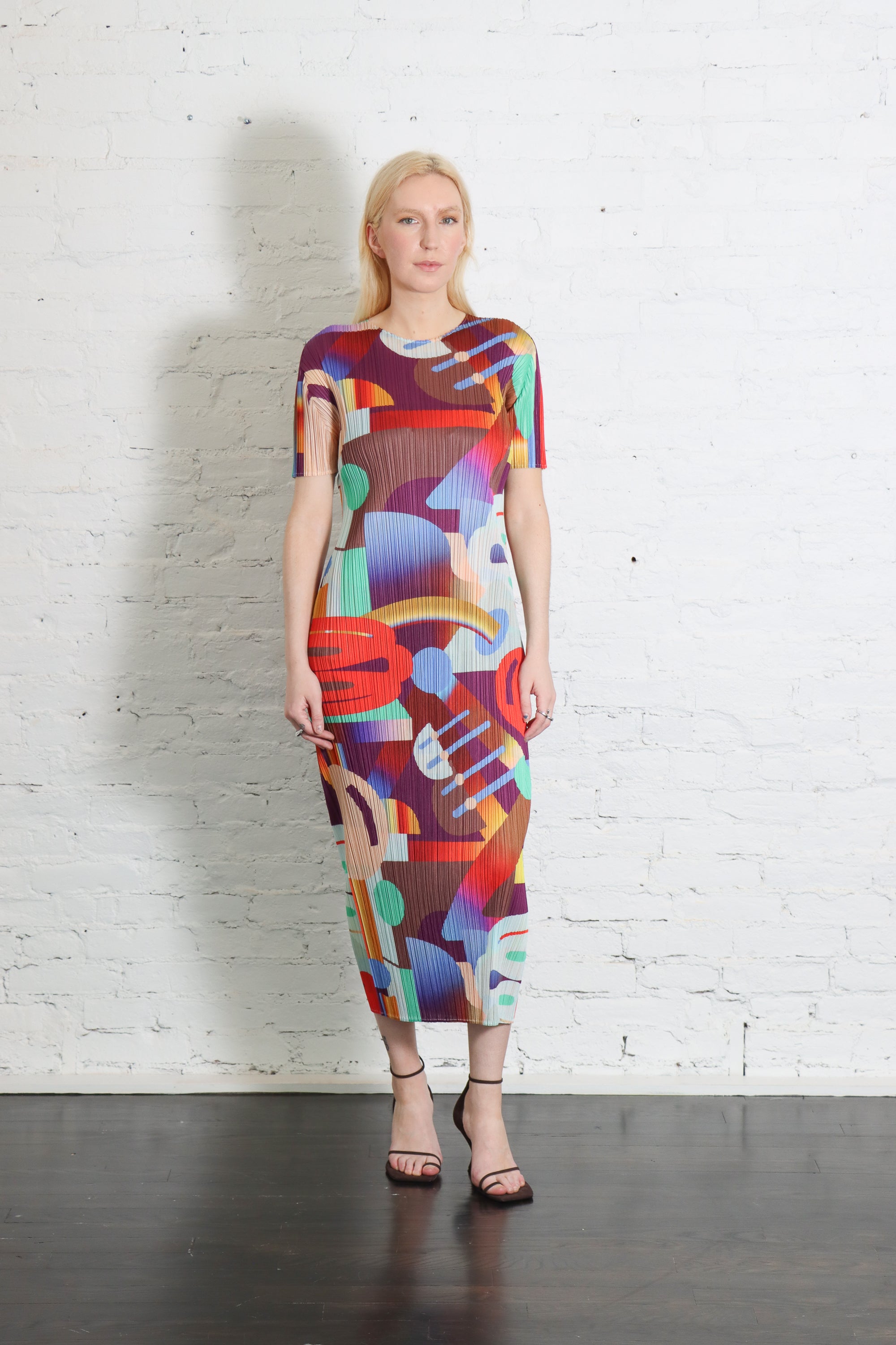 Playground Dress in Red by Pleats Please Issey Miyake