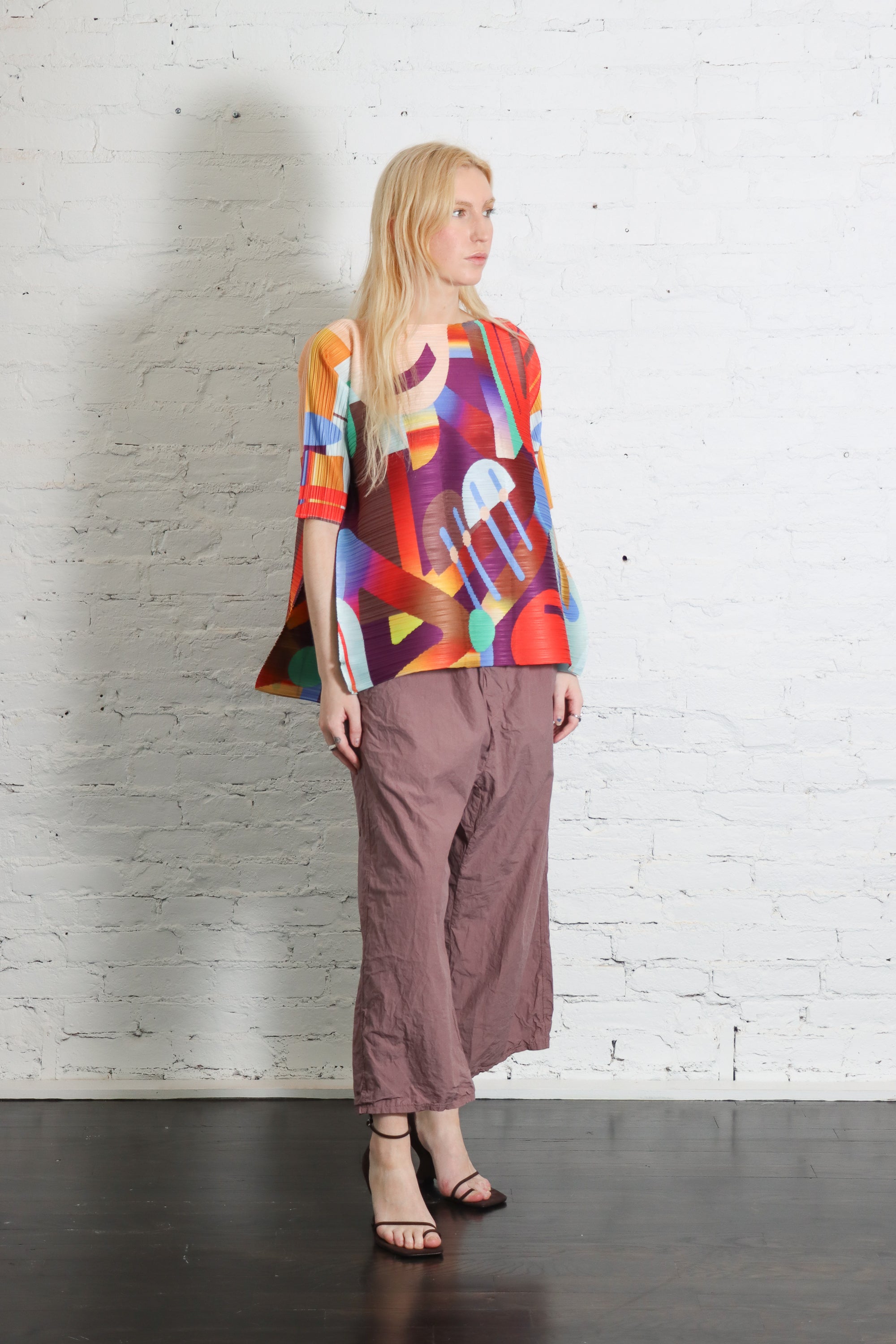 Playground Top in Red by Pleats Please Issey Miyake