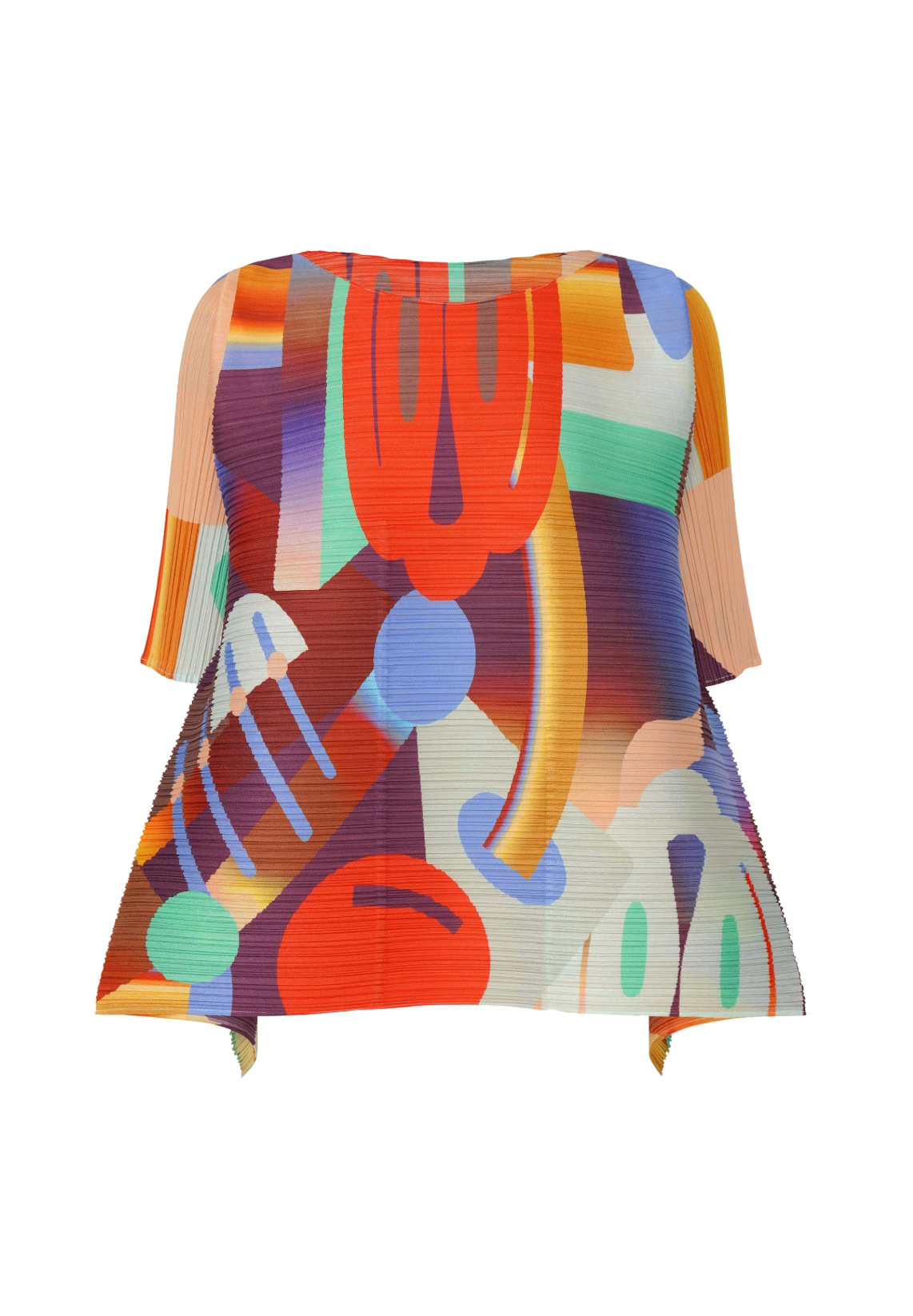 PLEATS PLEASE トップス 幾何学模様Size3 Playground Top in Red by Pleats Please Issey Miyake