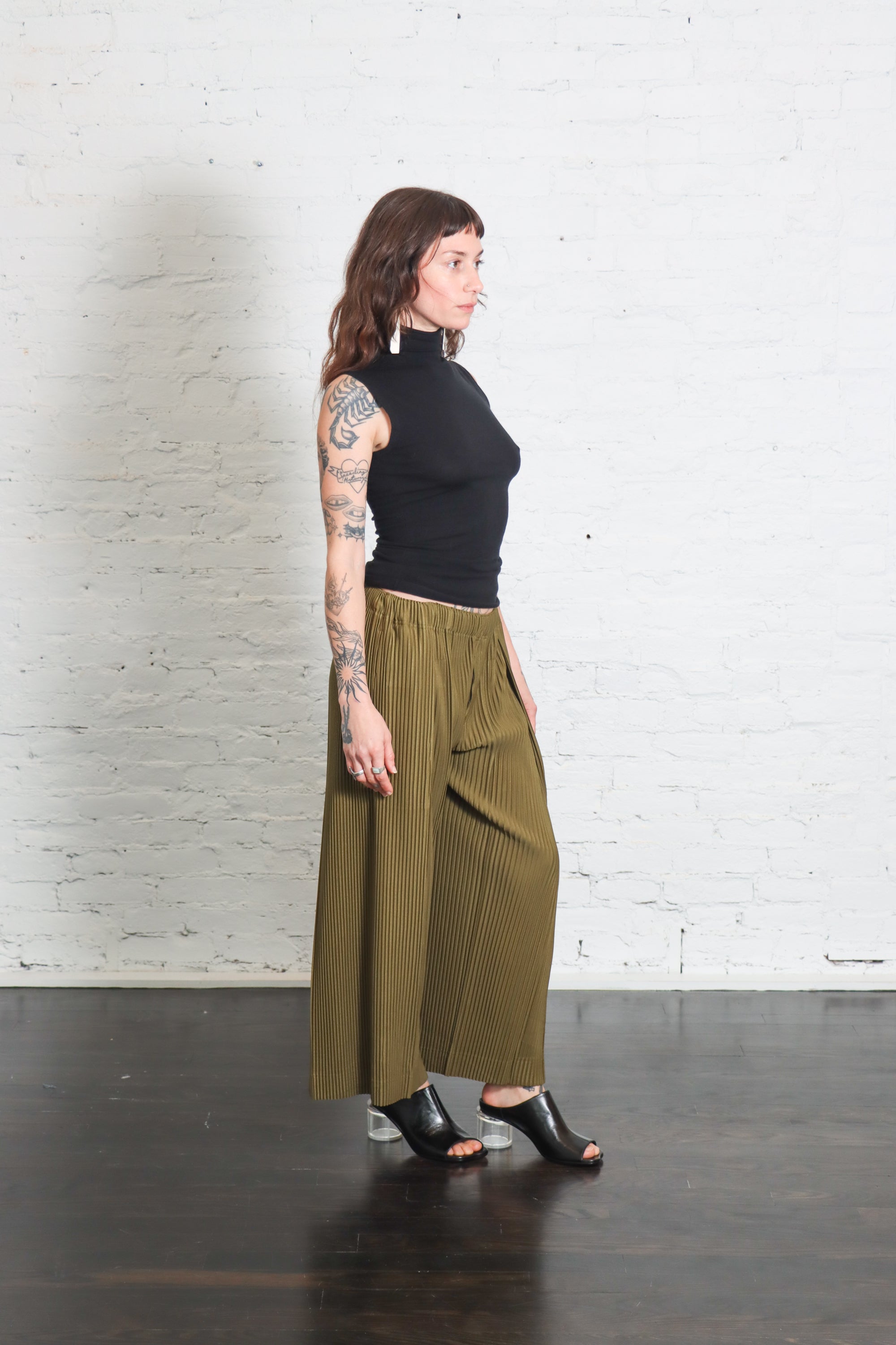 Pleats Bottoms 2 in Rock Reef Green by Homme Plissé Issey Miyake-Homme Plissé Issey Miyake-Idlewild-Cincinnati