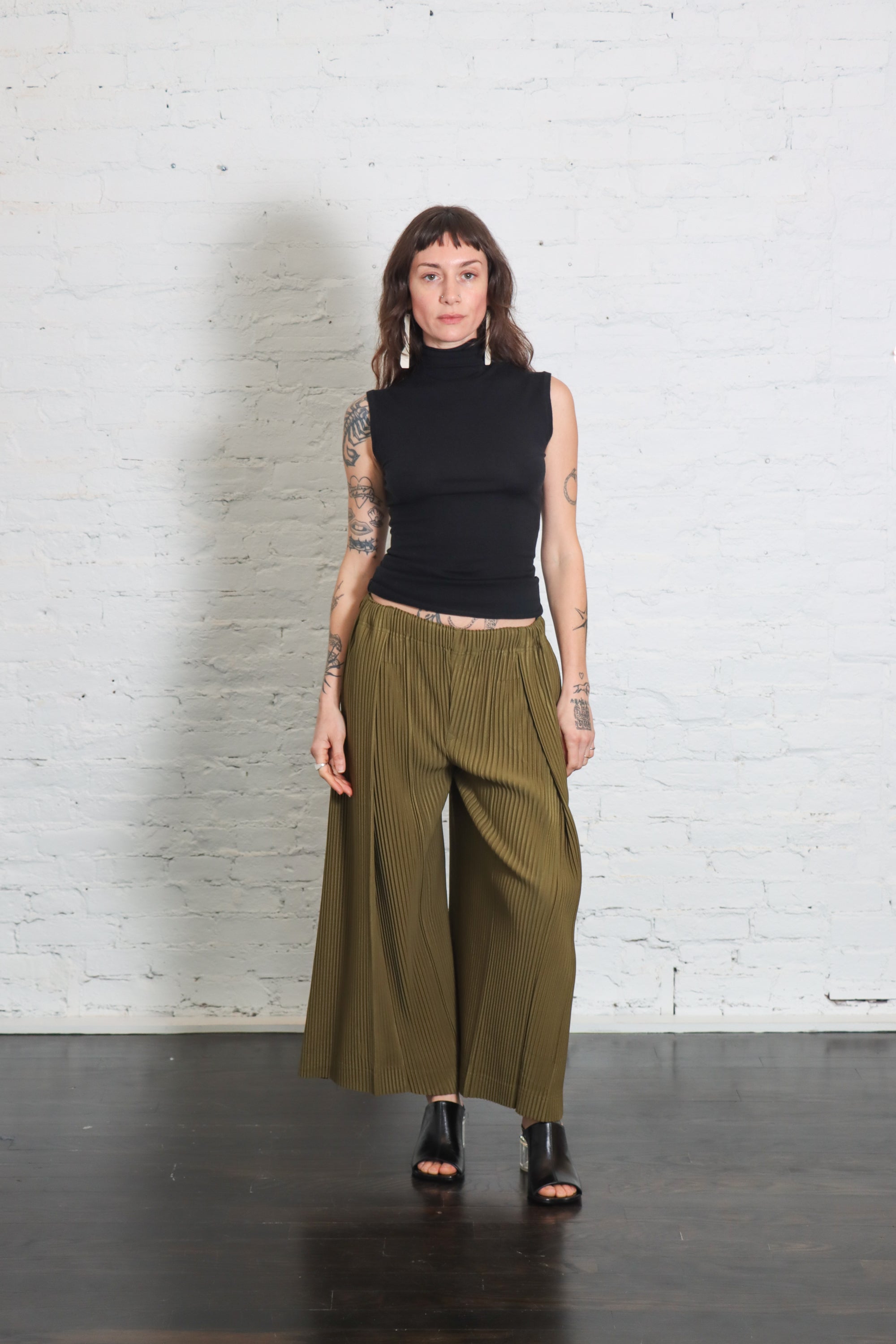 Pleats Bottoms 2 in Rock Reef Green by Homme Plissé Issey Miyake-Homme Plissé Issey Miyake-Idlewild-Cincinnati