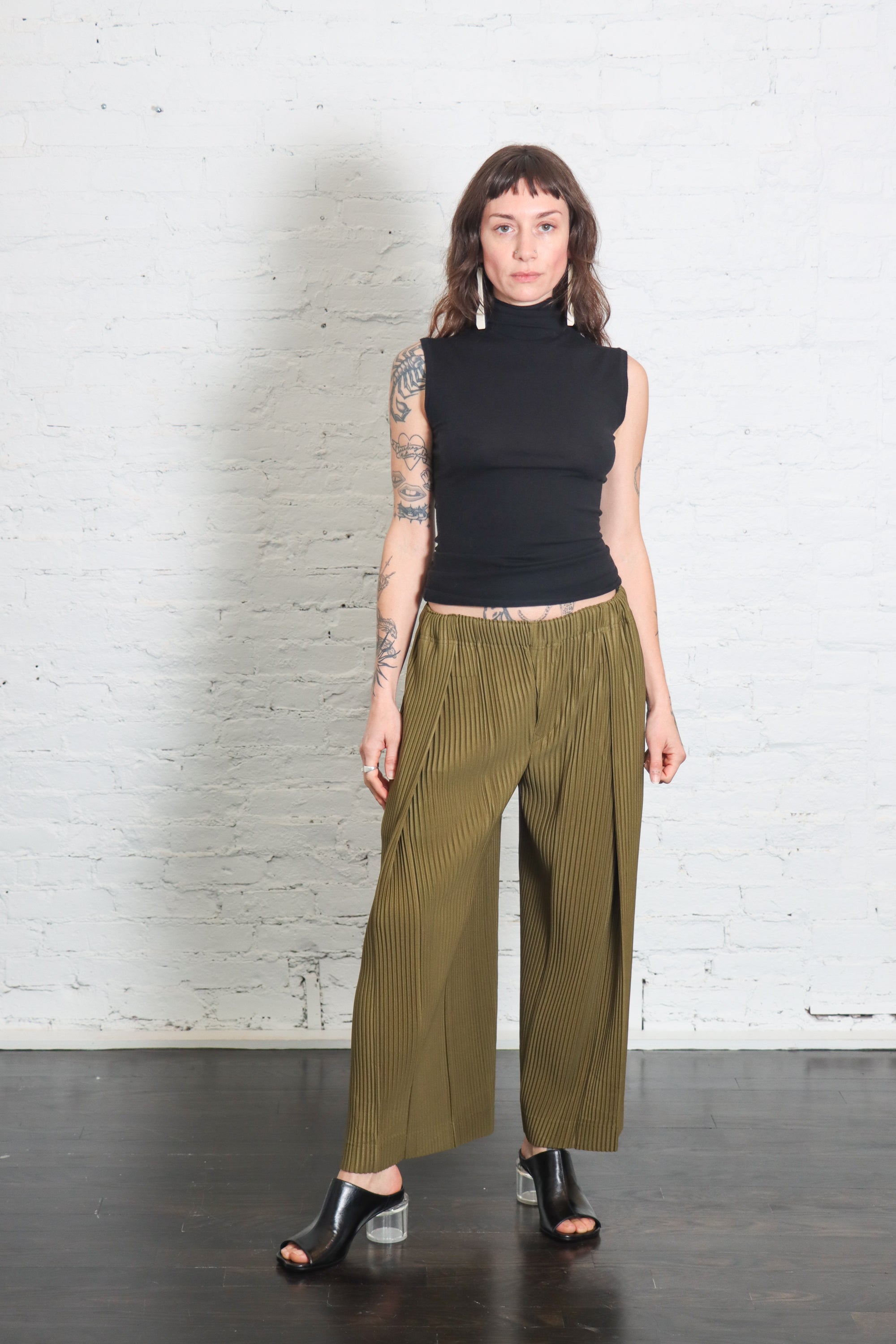 Pleats Bottoms 2 in Rock Reef Green by Homme Plissé Issey Miyake-Homme Plissé Issey Miyake-Idlewild-Cincinnati