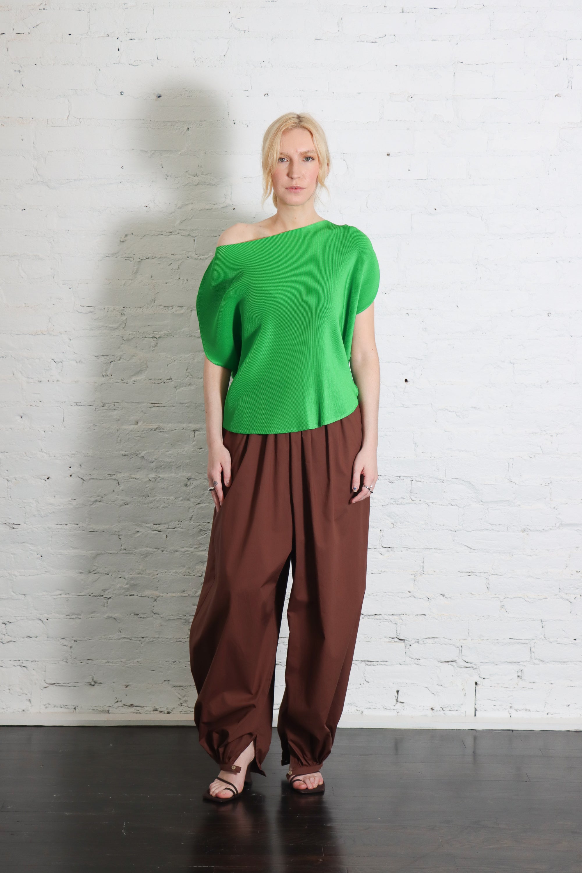 Poplin Balloon Pants in Choco by Alysi-Alysi-Idlewild-Cincinnati