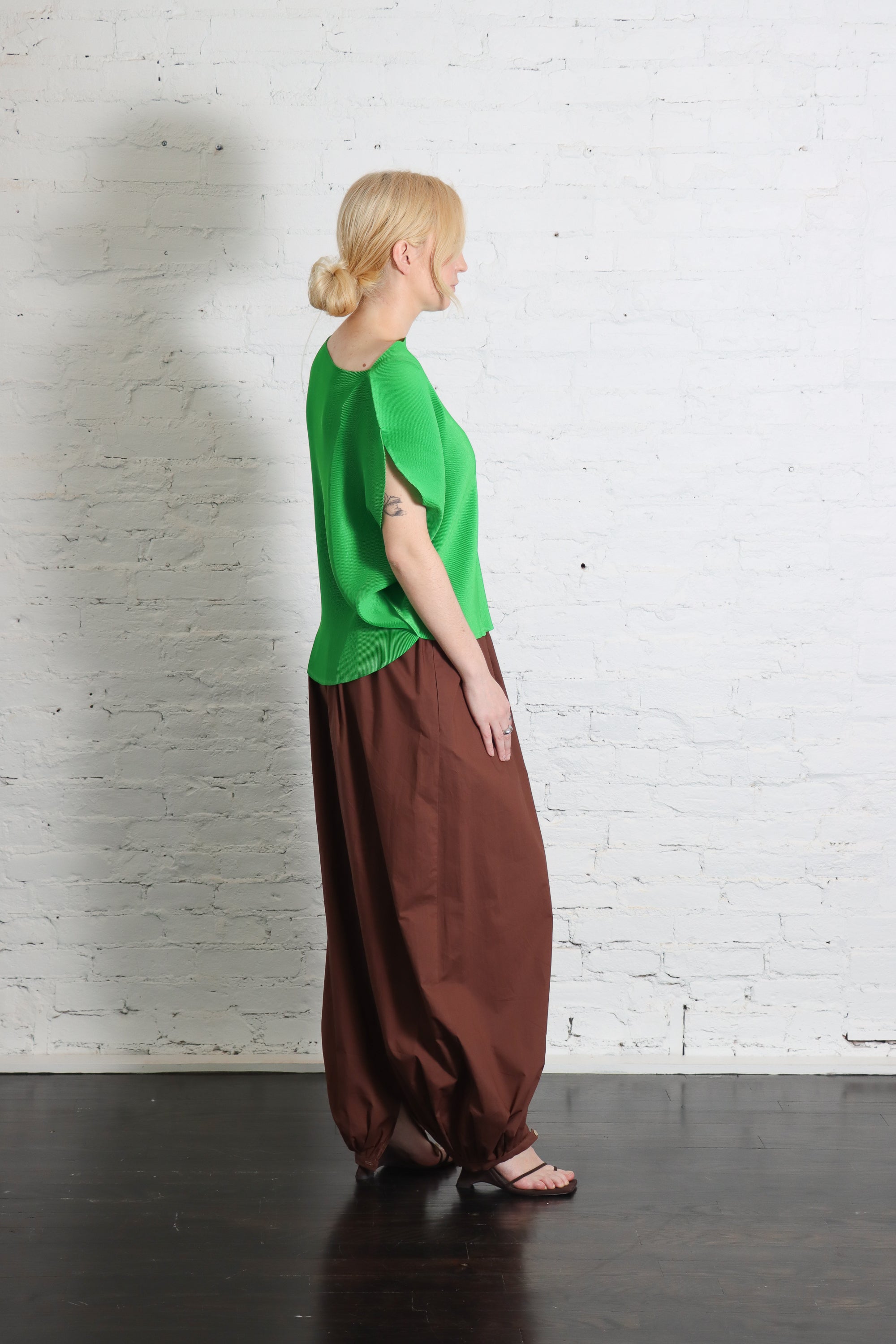 Poplin Balloon Pants in Choco by Alysi-Alysi-Idlewild-Cincinnati
