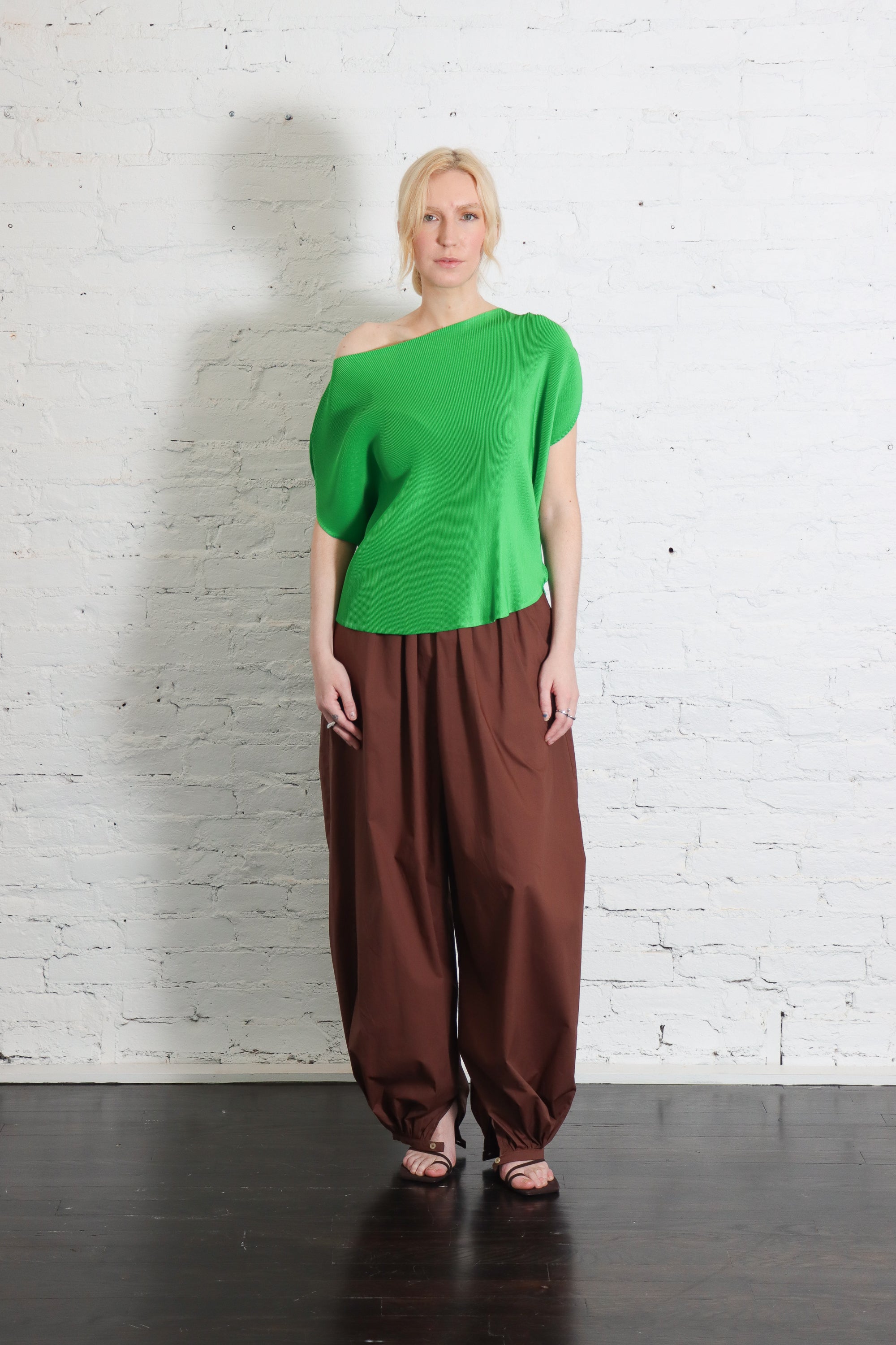 Poplin Balloon Pants in Choco by Alysi-Alysi-Idlewild-Cincinnati