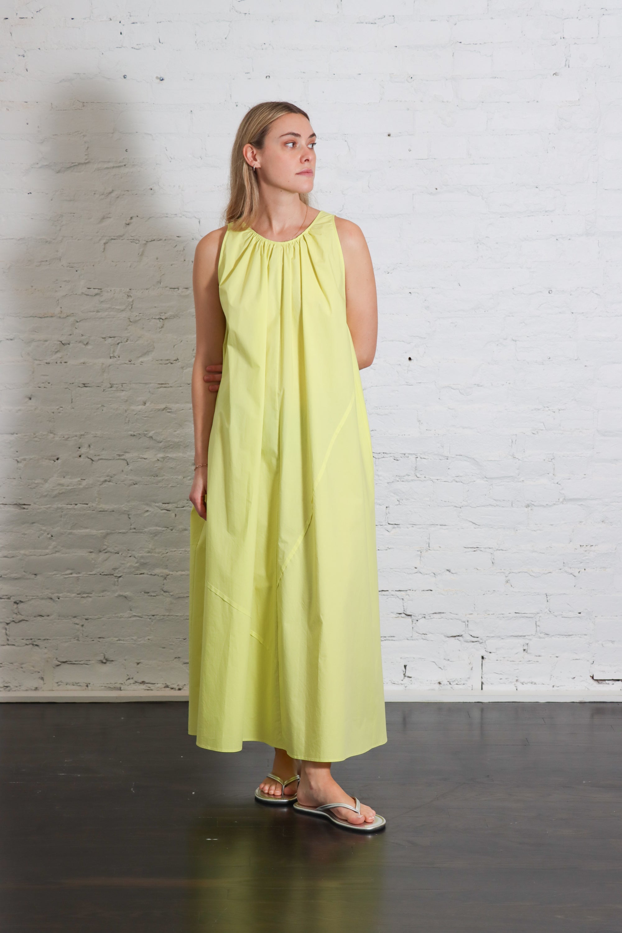 Poplin Maxi Dress in Limone by Alysi-Alysi-Idlewild-Cincinnati