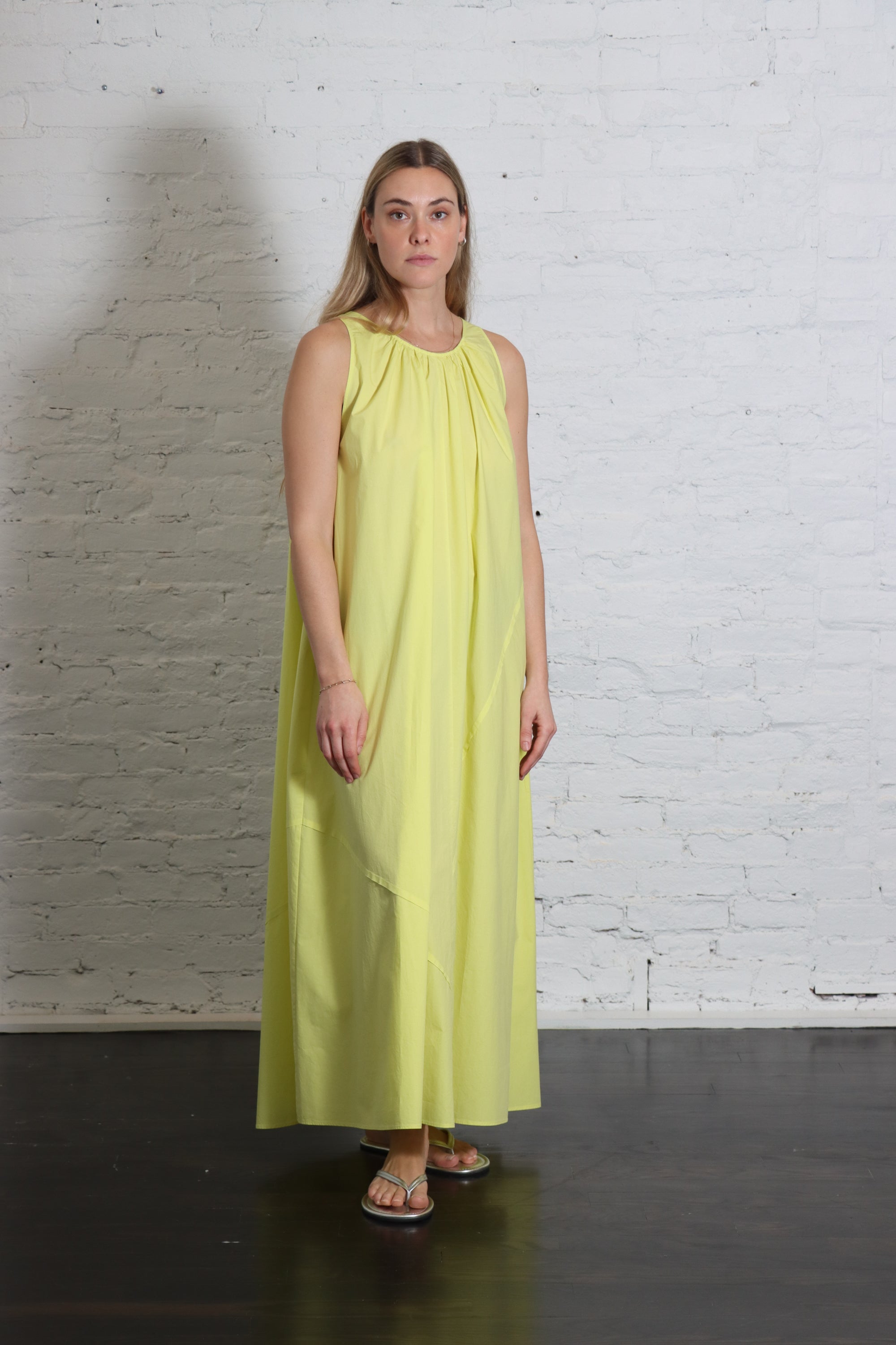 Poplin Maxi Dress in Limone by Alysi-Alysi-Idlewild-Cincinnati