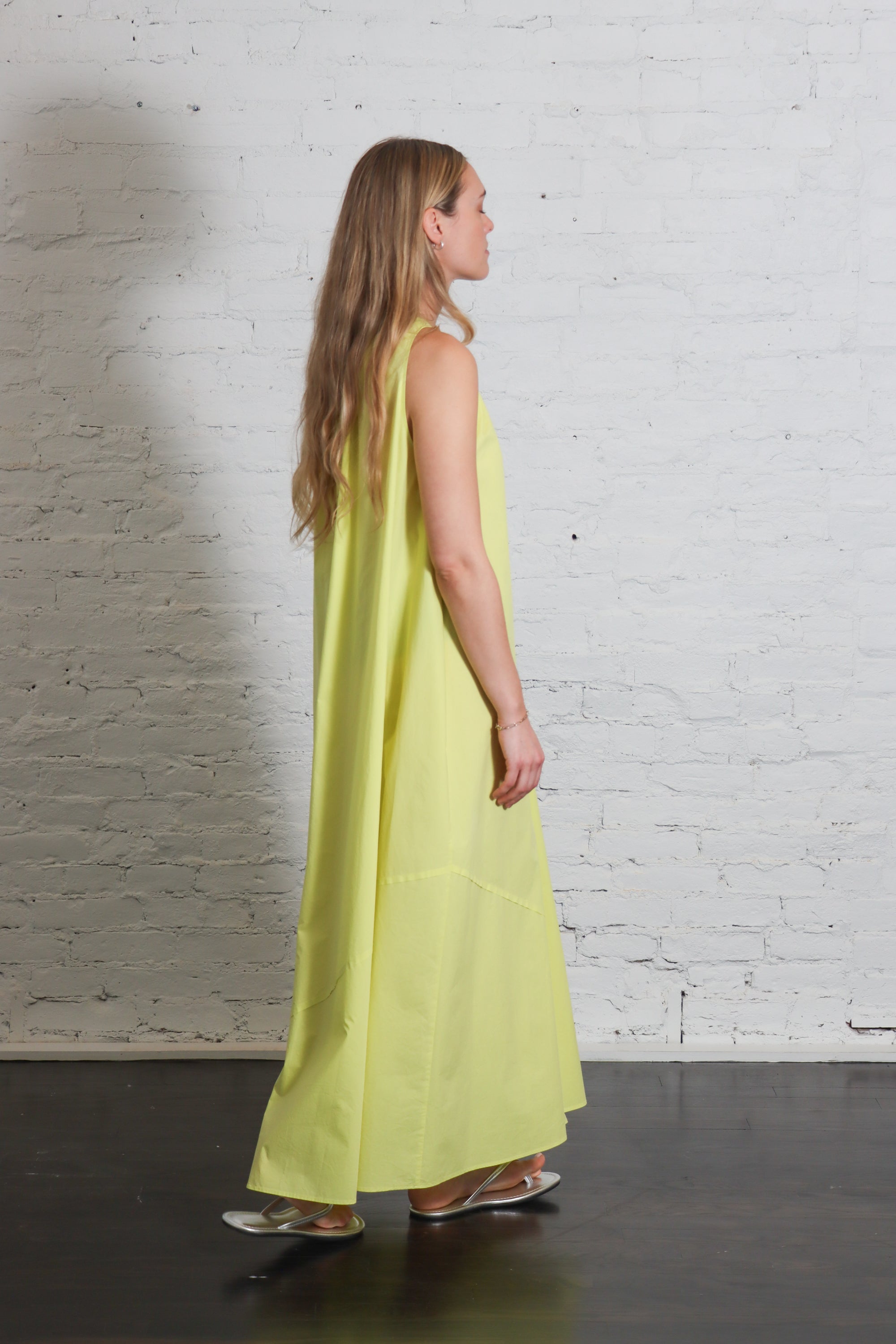 Poplin Maxi Dress in Limone by Alysi-Alysi-Idlewild-Cincinnati