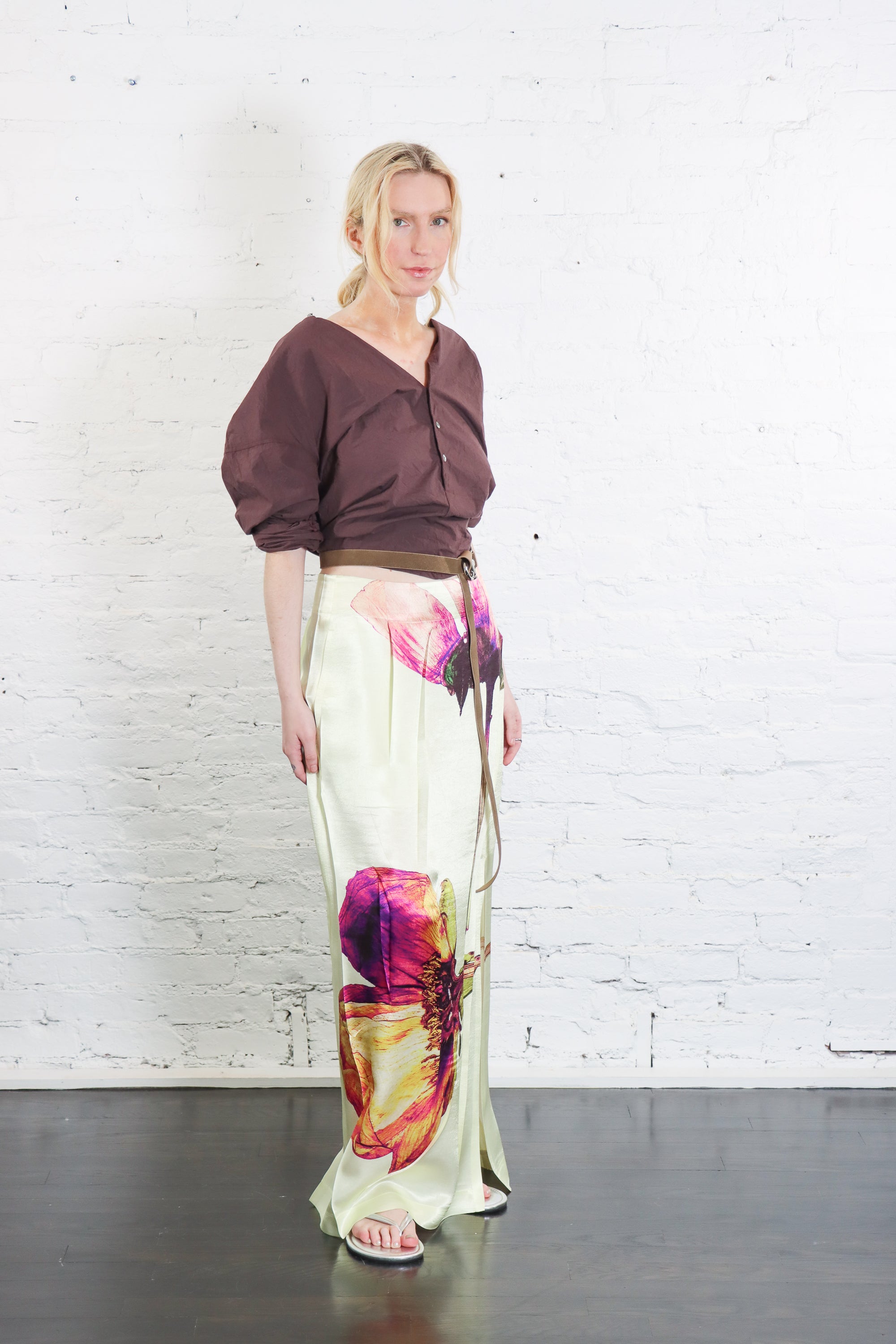 Pressed Flora Pleats Skirt in Peony by Issey Miyake