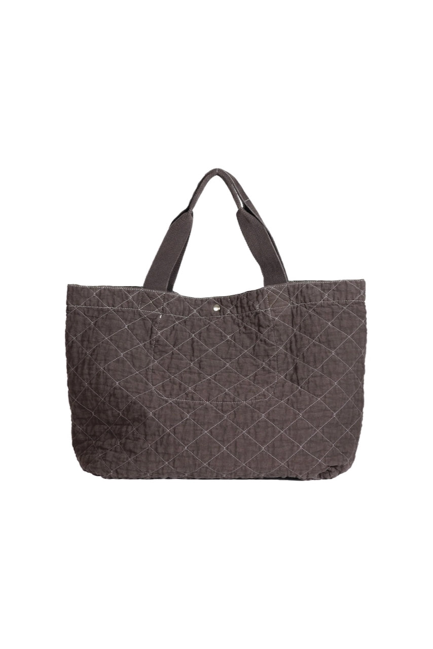 Quilted Crushed Tote in Espresso by Utility Canvas-Utility Canvas-Idlewild-Cincinnati