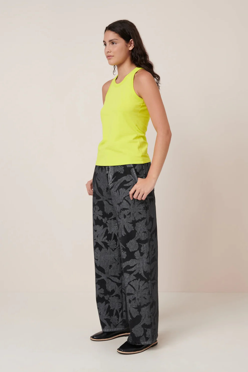 Racerback Singlet in Fluro Yellow by Kowtow-Kowtow-Idlewild-Cincinnati