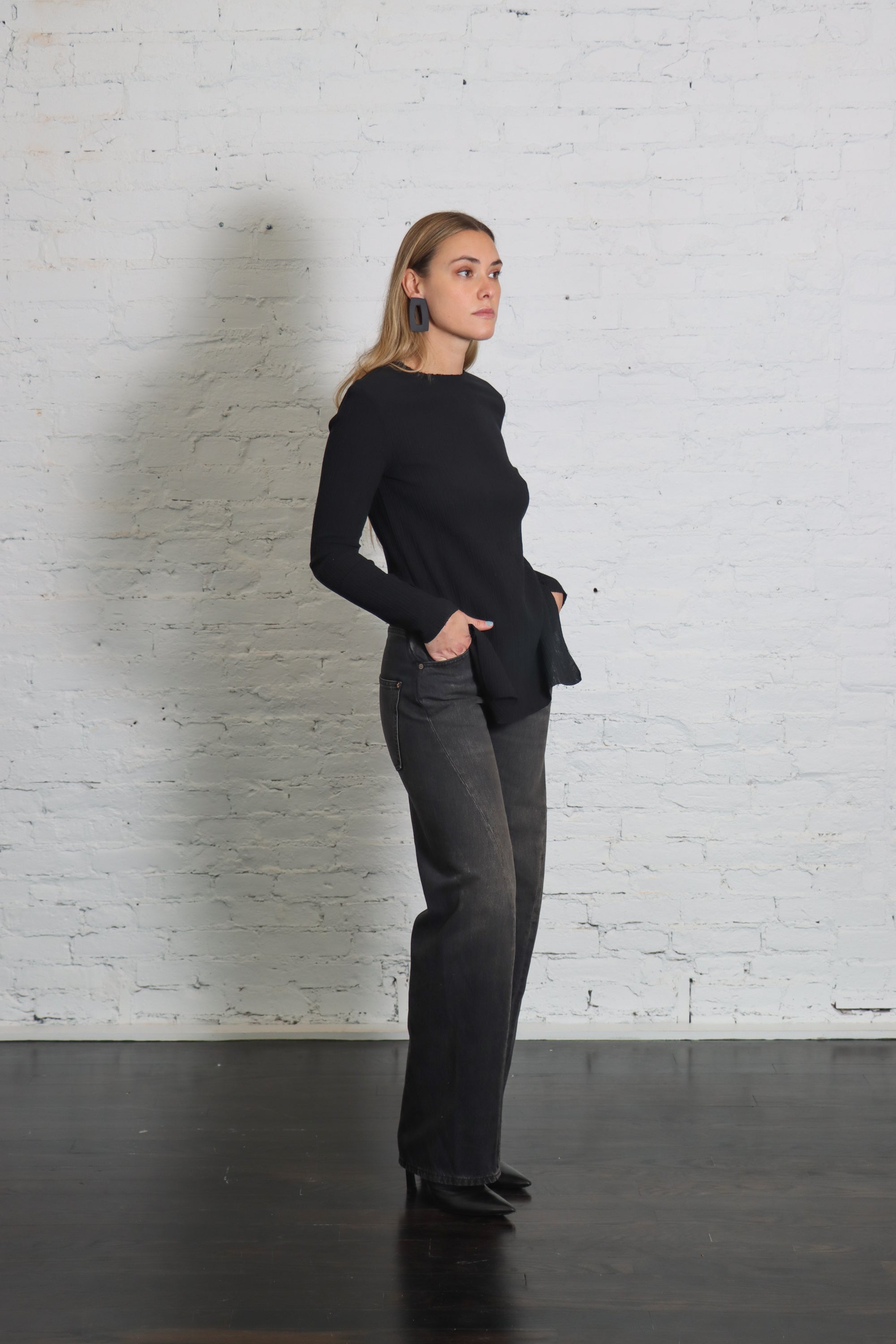 Raw Apron Top in Black by Lauren Manoogian-Tops-Lauren Manoogian-Idlewild