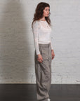 Reactive Garment Dyed Stretch Twill Sid Pant in Pewter by Tibi-Bottoms-Tibi-Idlewild