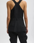 Recycled Tropical Wool Overall Top in Black by Tibi-Tops-Tibi-Idlewild