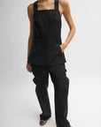 Recycled Tropical Wool Overall Top in Black by Tibi-Tops-Tibi-Idlewild